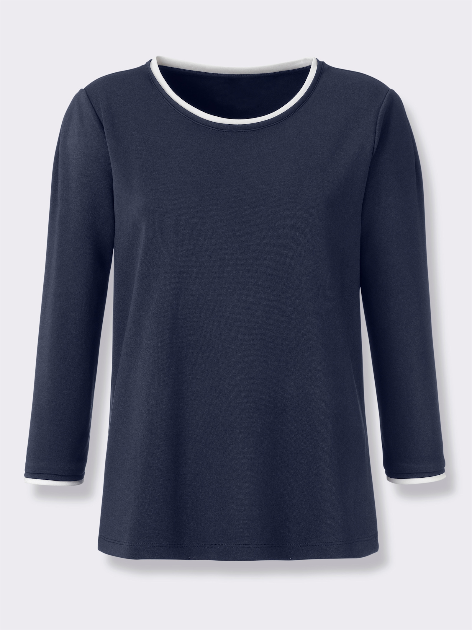 heine Langarmshirt mit Kontrast-Details - marine