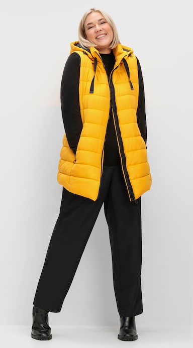 Steppweste mit abzippbarer Kapuze - ocker