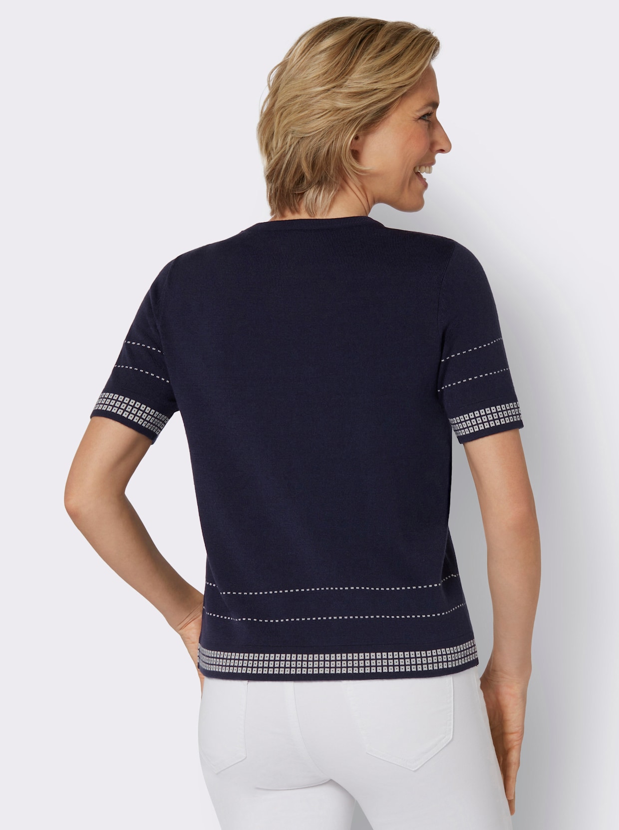 Pullover met korte mouwen - marine