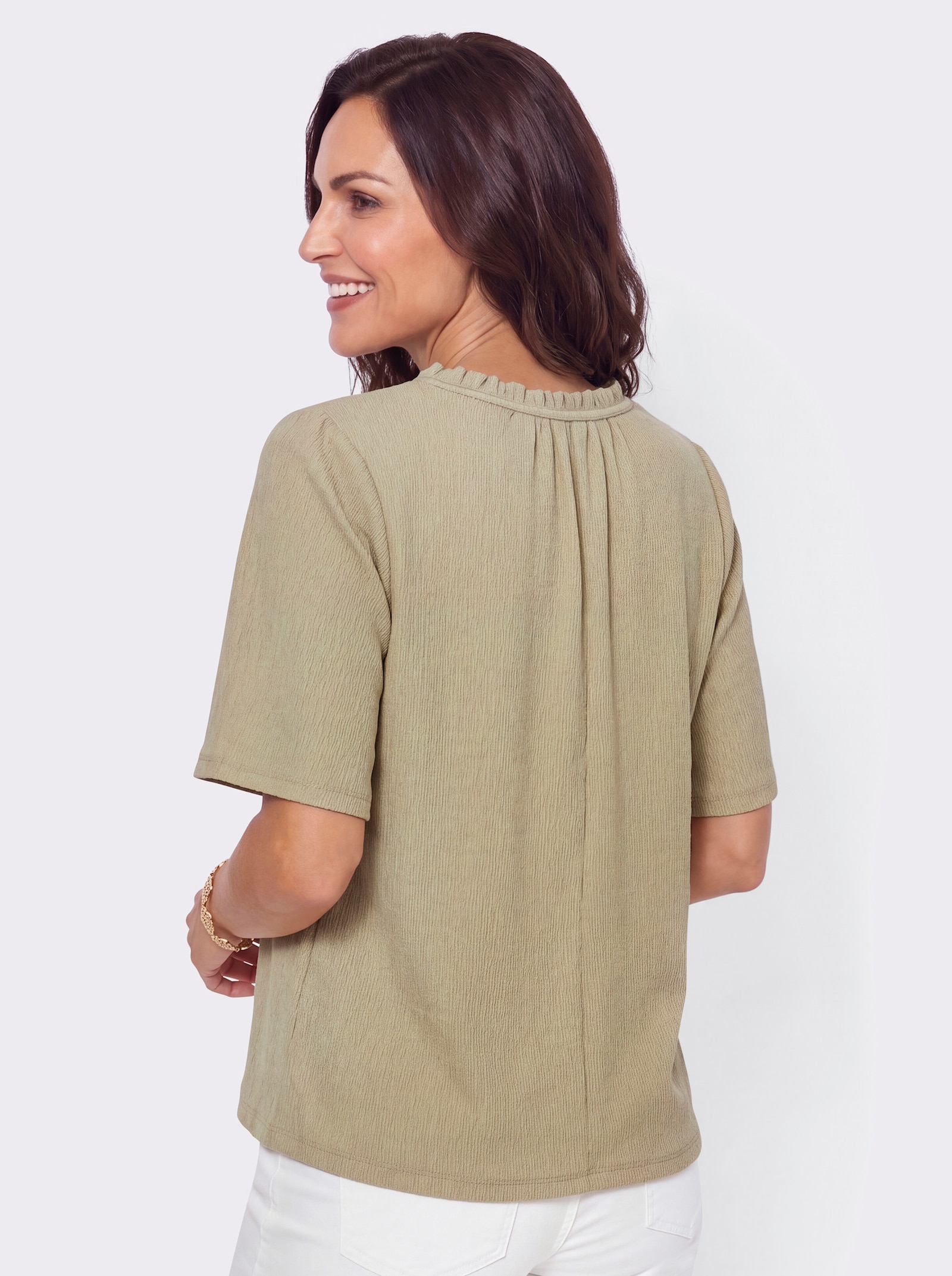 Shirt in Jacquard-Struktur - sand