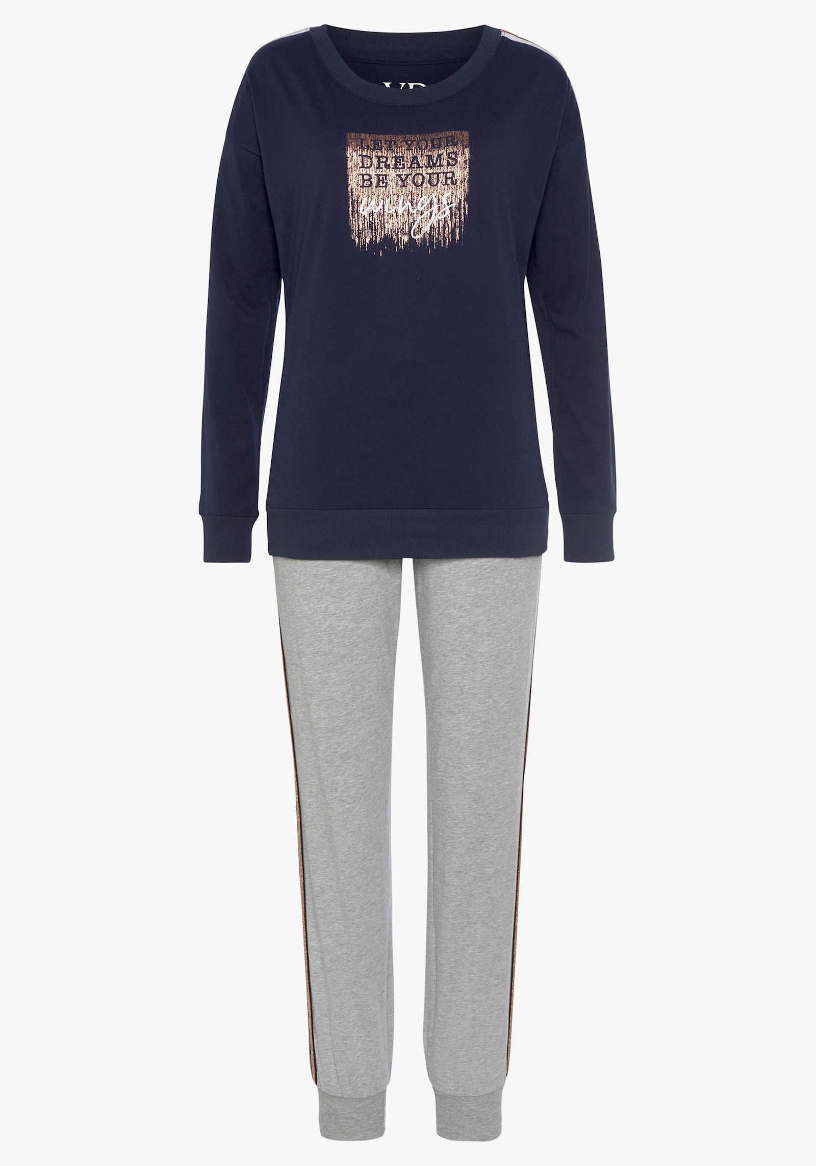 Vivance Dreams Pyjama - bleu foncé/gris chiné