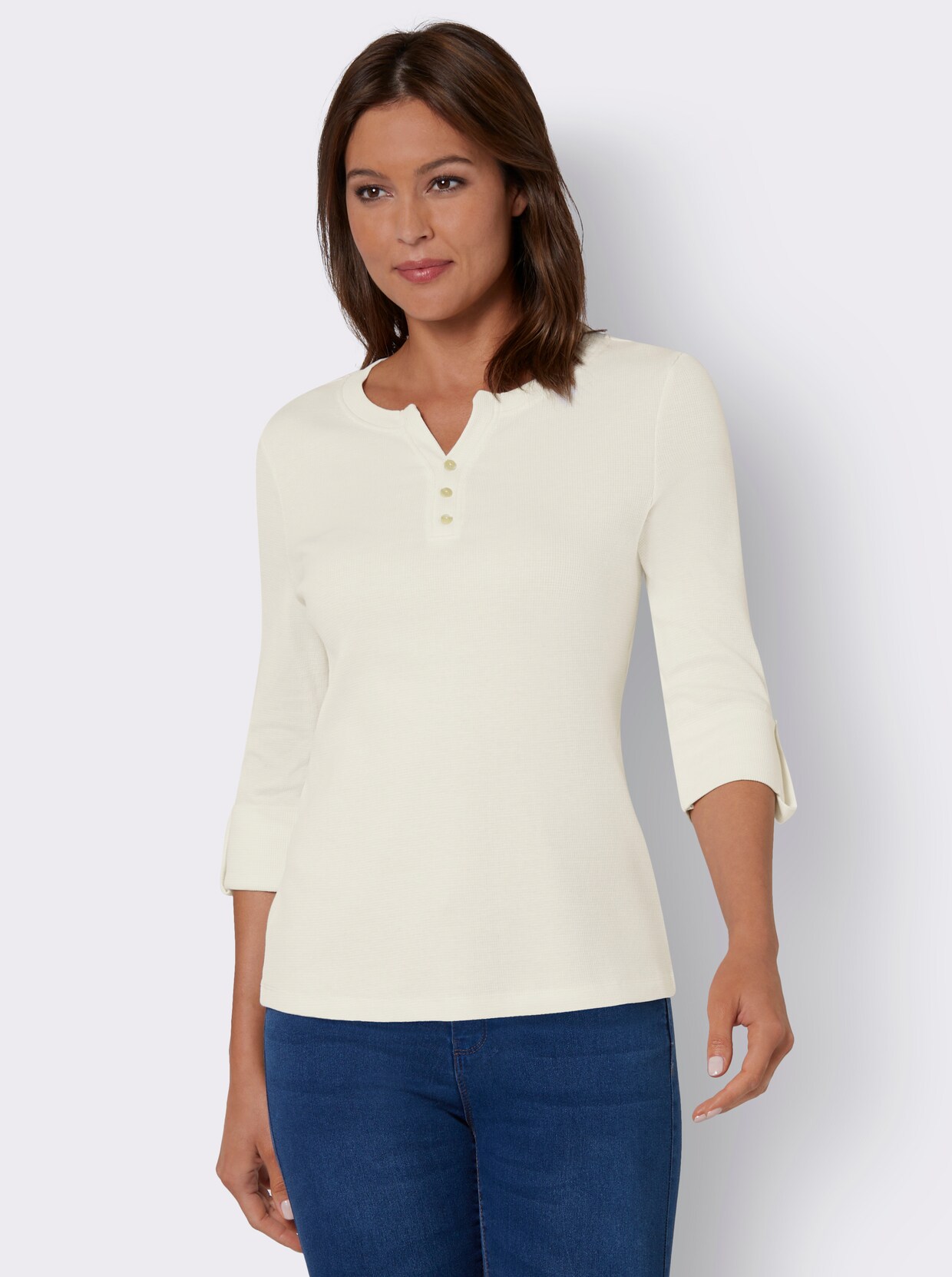 Shirt met 3/4-mouw - citroen gedessineerd
