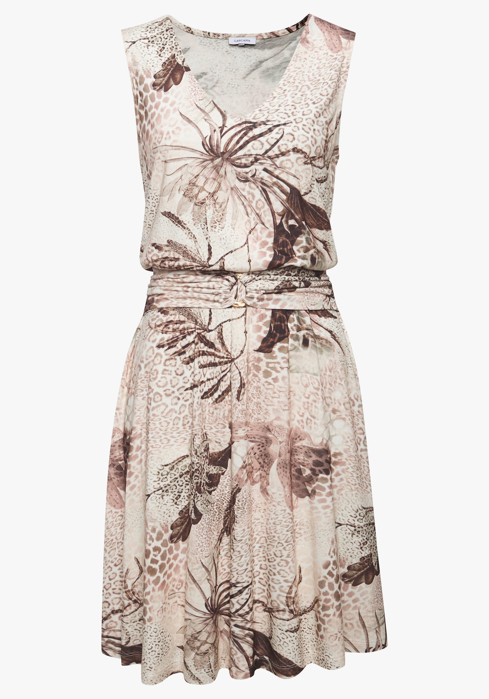 LASCANA Jerseykleid - taupe bedruckt