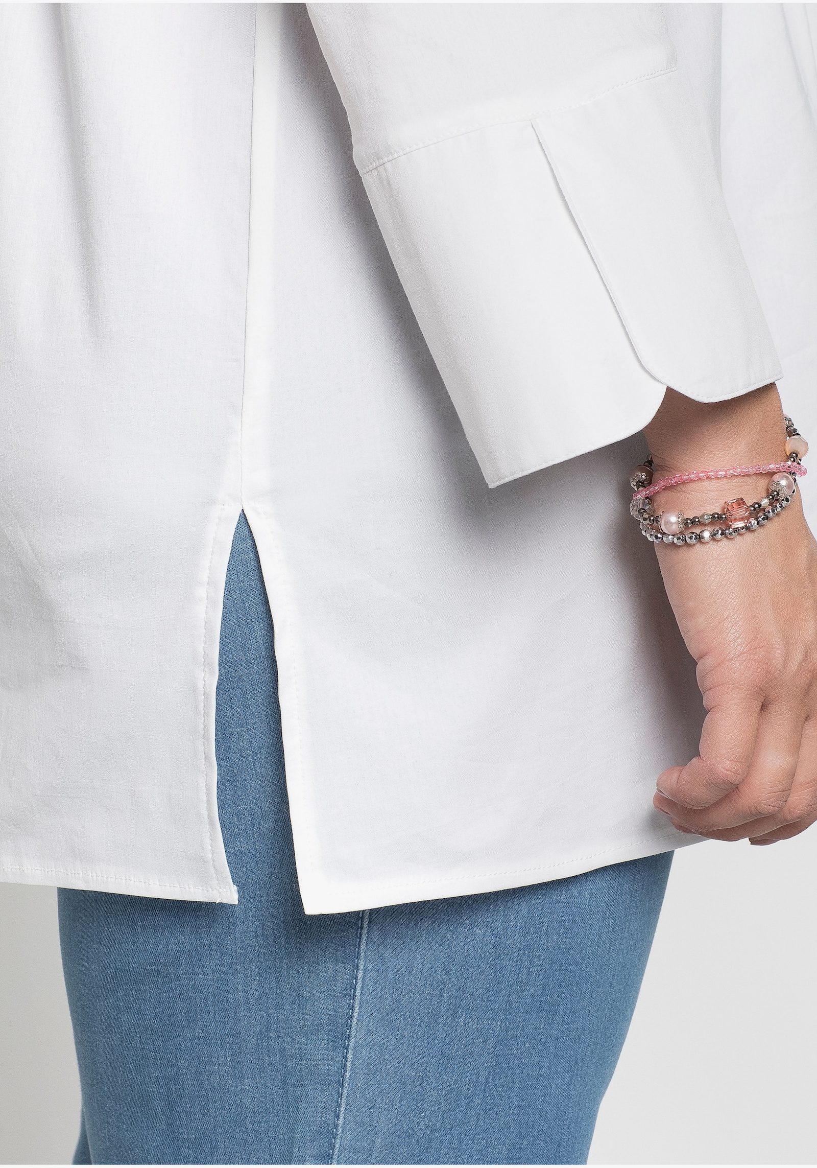 sheego Tunika in leichter A-Linie - weiss