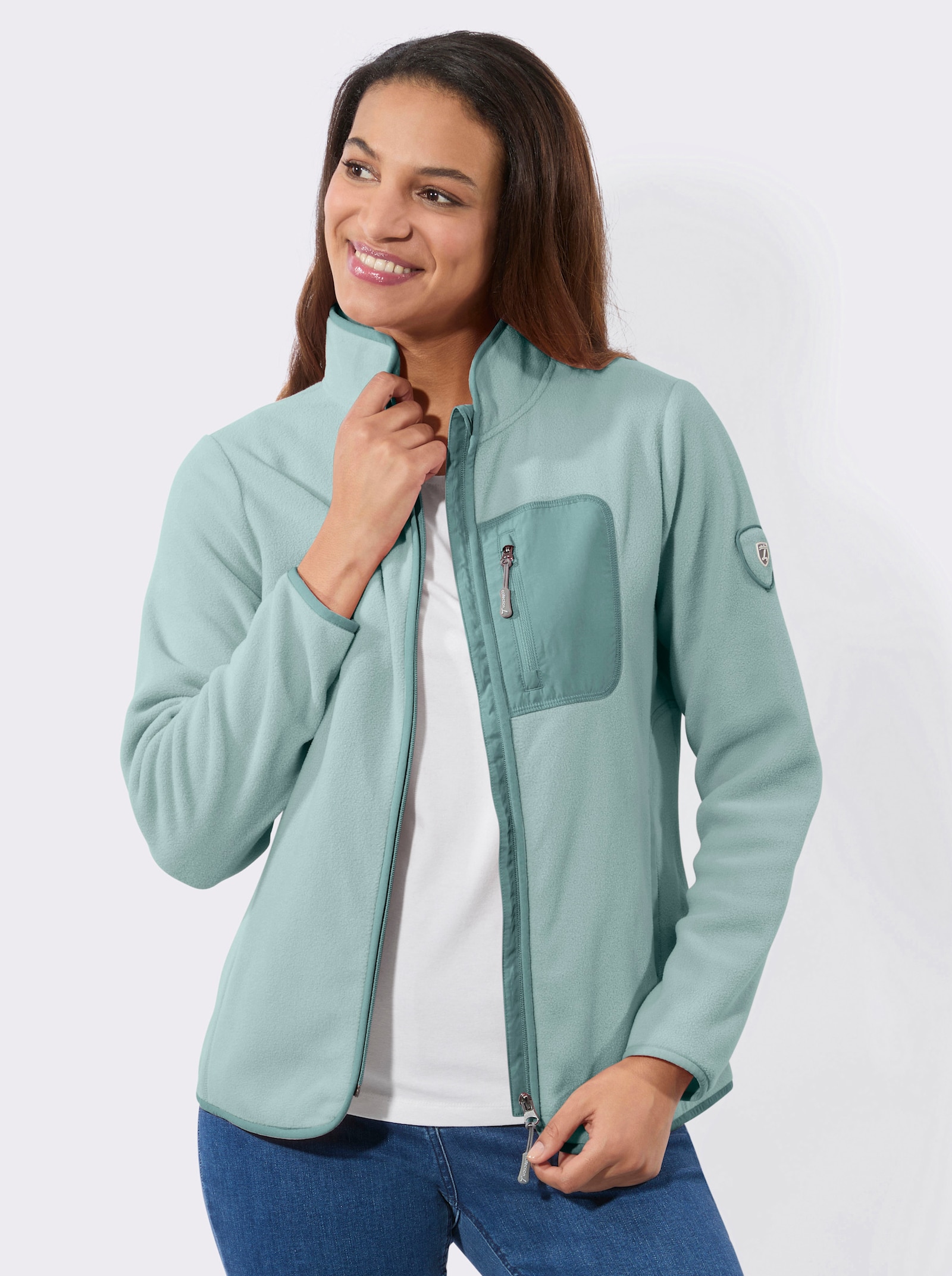 Fleecejacke mit Reißverschluss - kalkmint