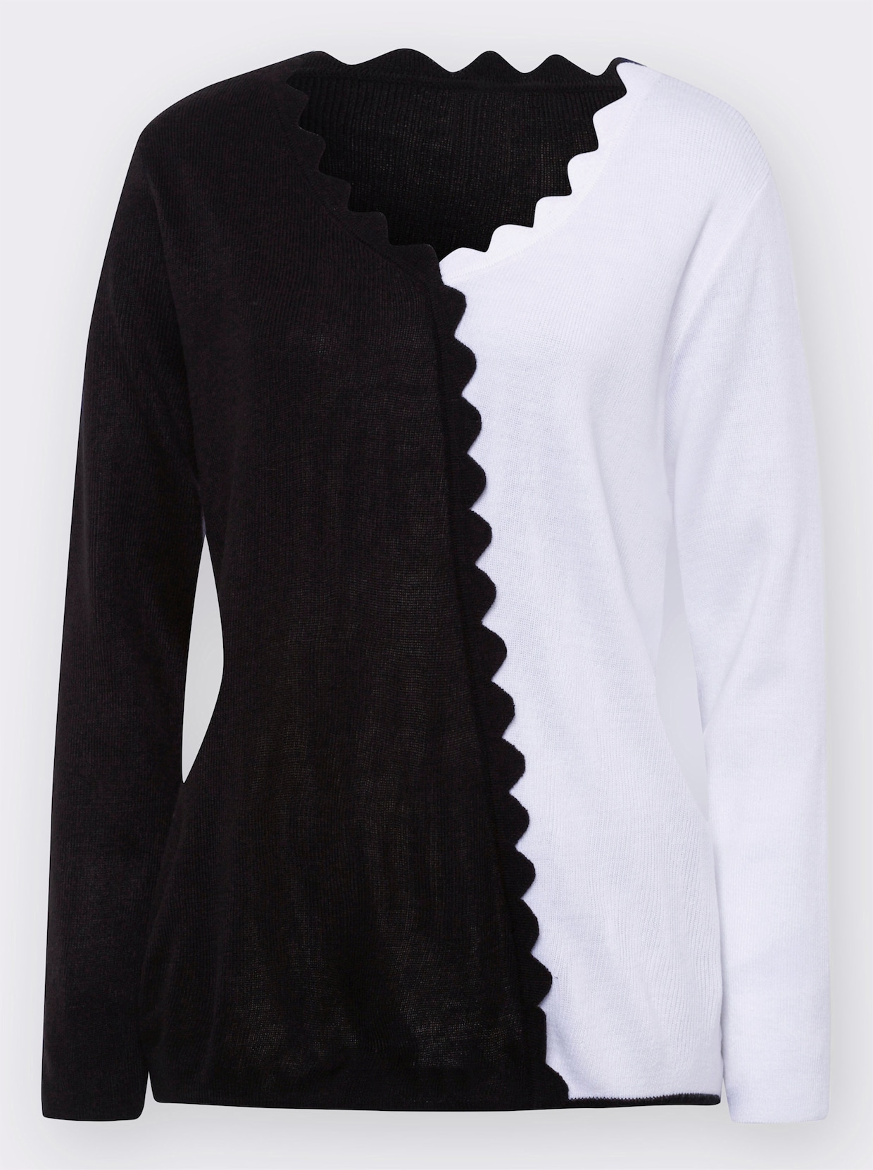 Stickad tröja - svart-vit