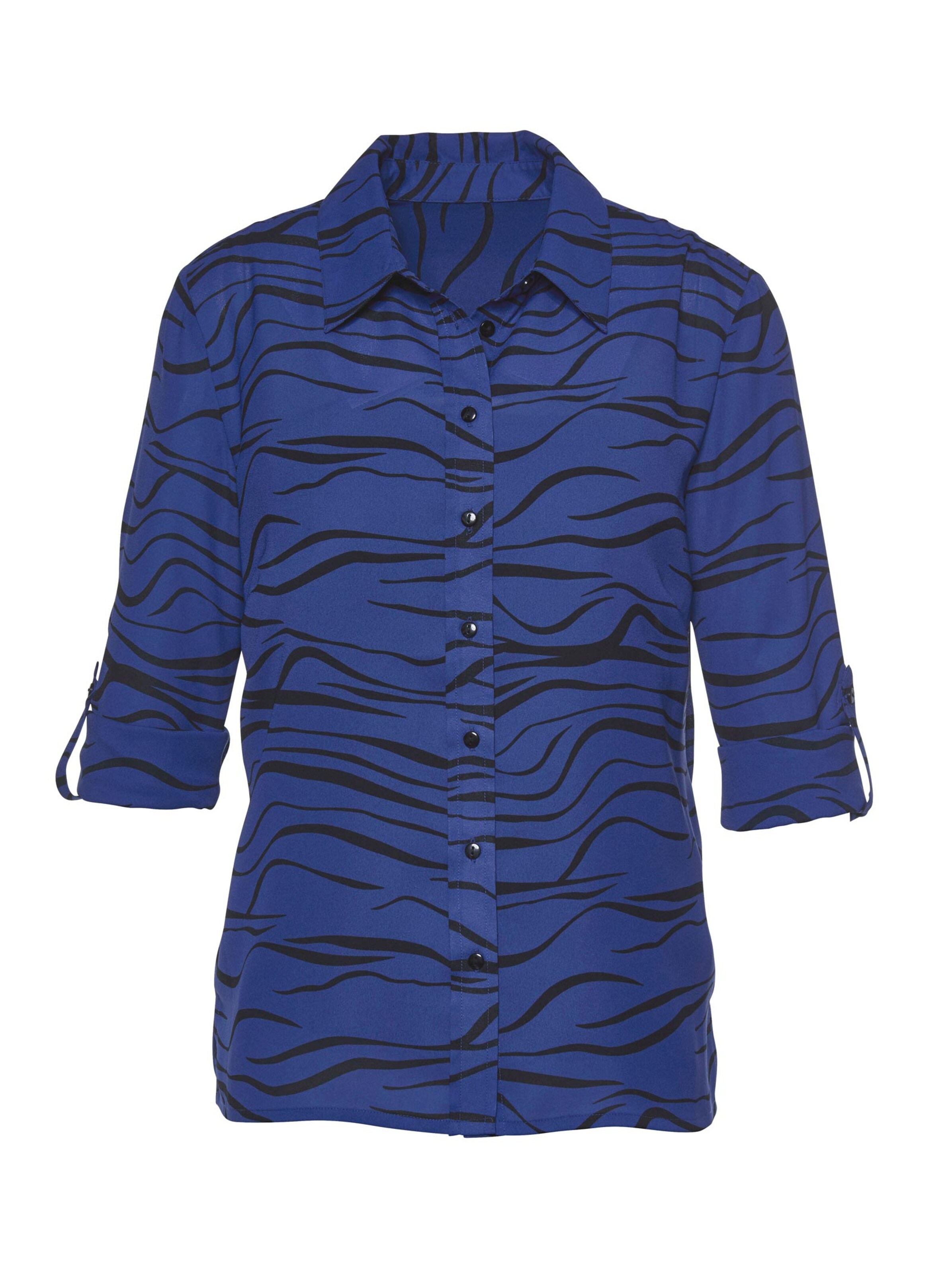 Bluse - royalblau-bedruckt