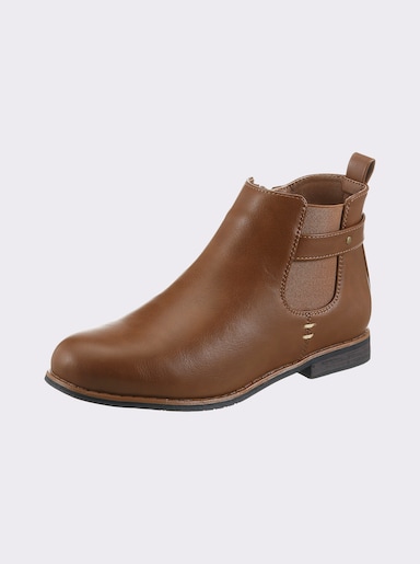 airsoft modern+ Stiefelette mit Elastik-Einsatz - cognac