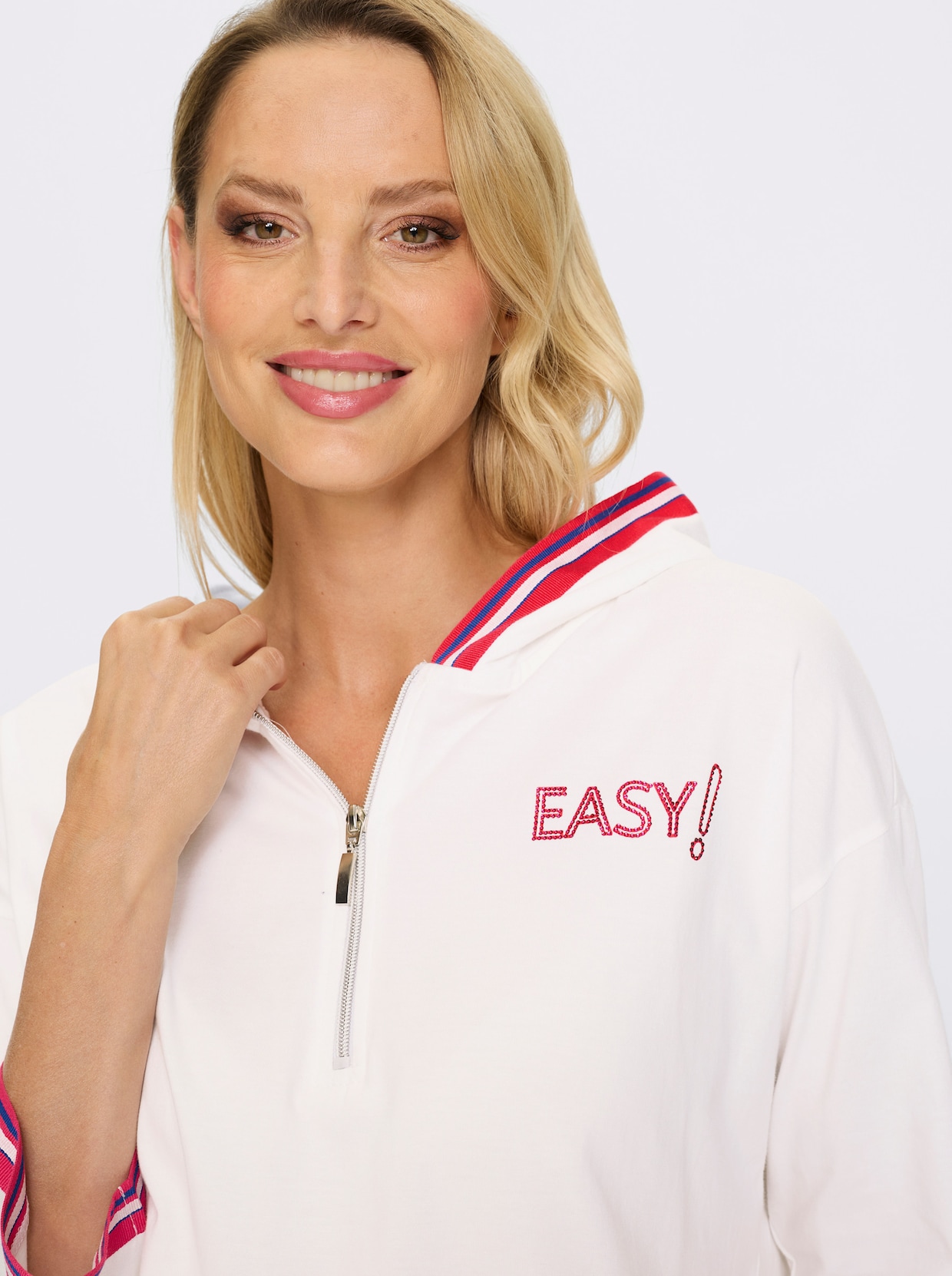 heine Kapuzensweatshirt - weiß-pink