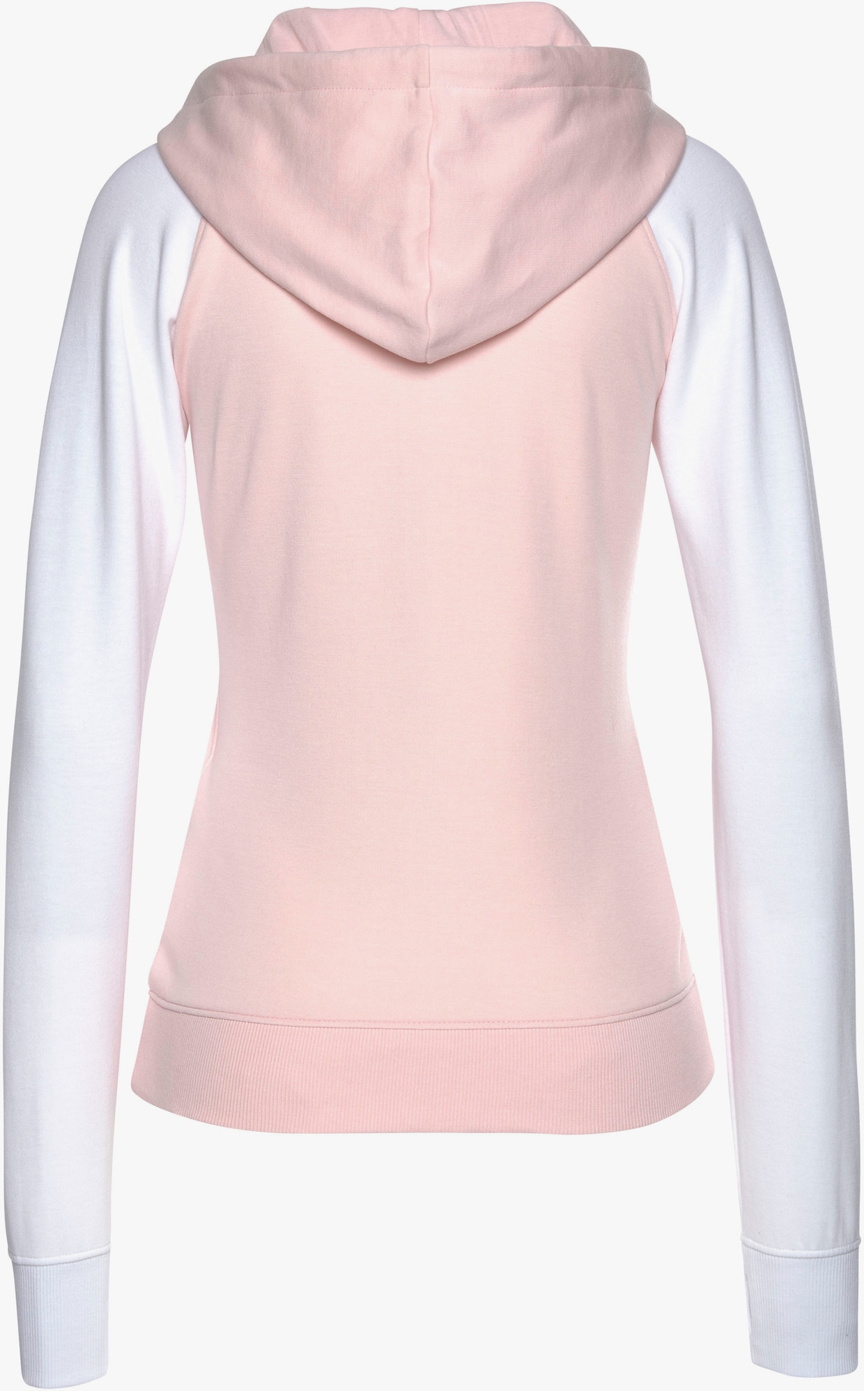 Sweatvest met capuchon - roze/wit