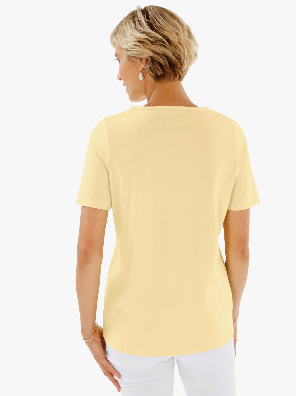 Tričko s okrúhlym výstrihom - žltá