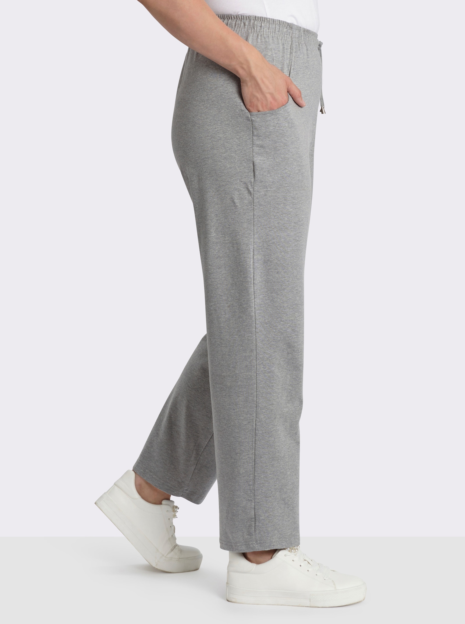 Freizeithose mit Kordelzug - grau