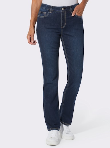Push-up-Jeans mit Abnähern hinten - darkblue-stone-washed