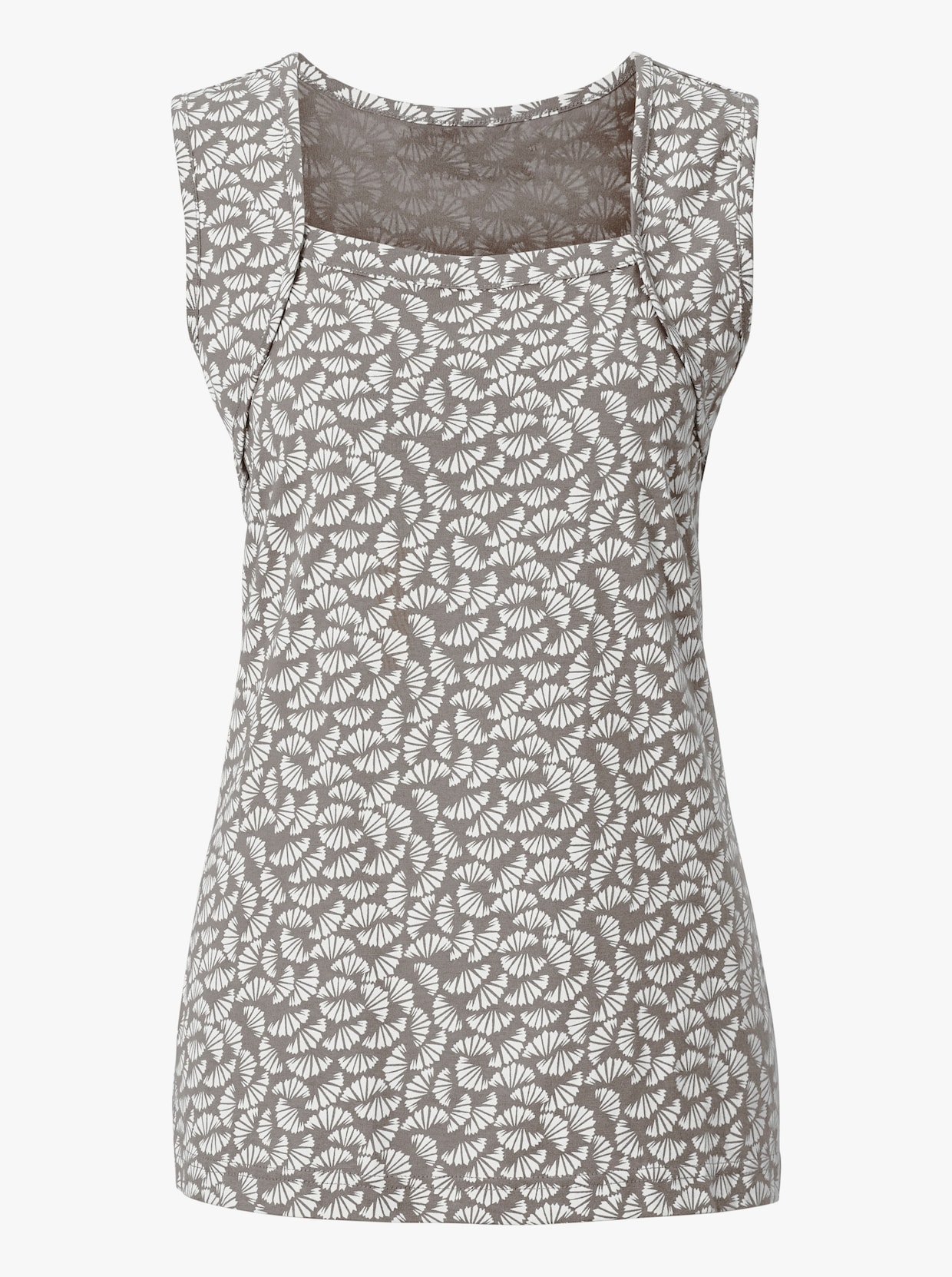 Tanktop - taupe/ecru gedessineerd