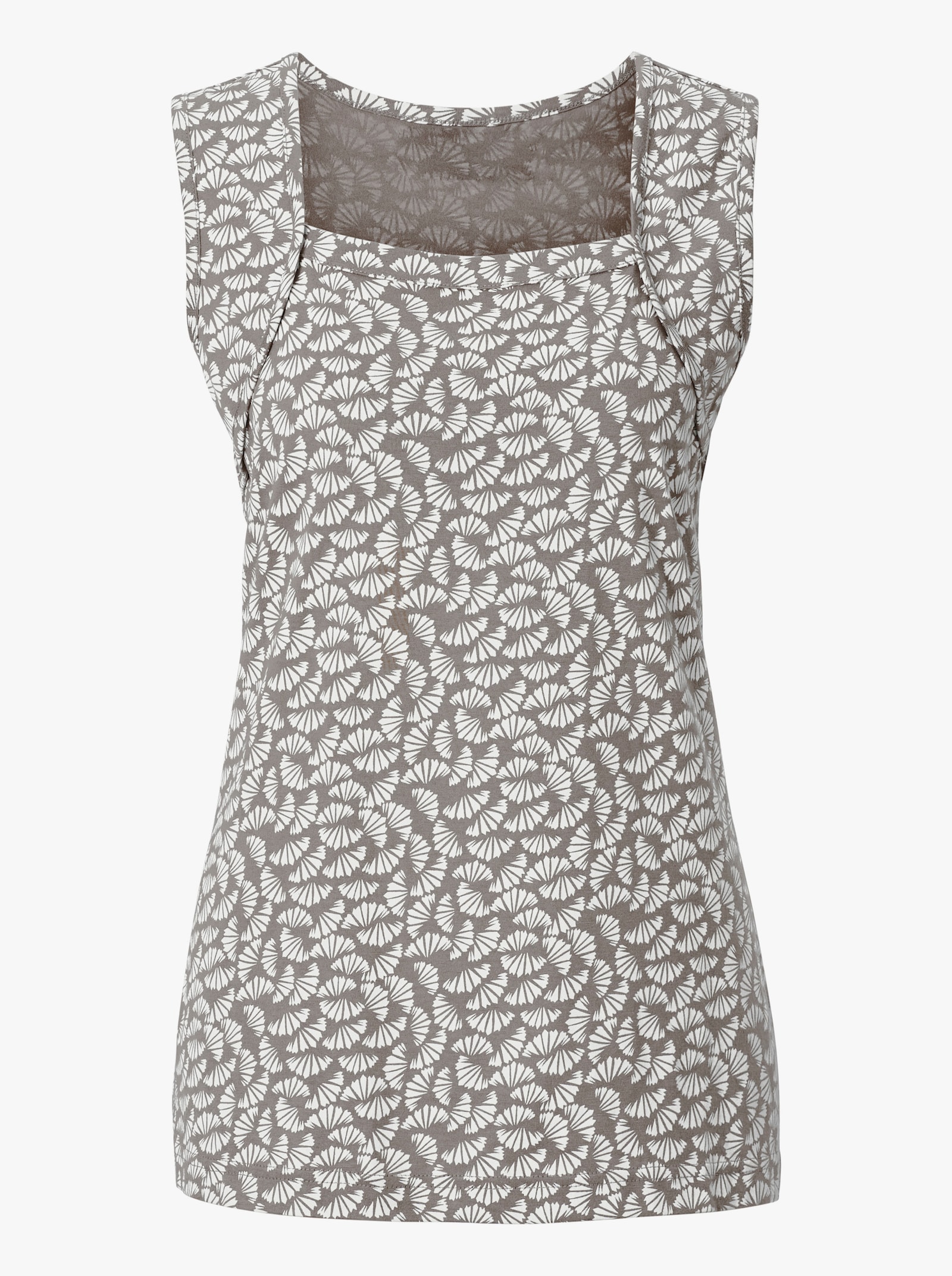Tanktop mit Karree-Ausschnitt - taupe-ecru-gemustert