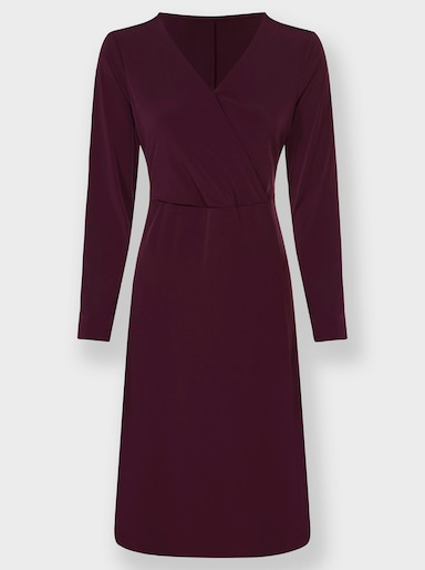 Jerseykleid mit Raffungen - burgund