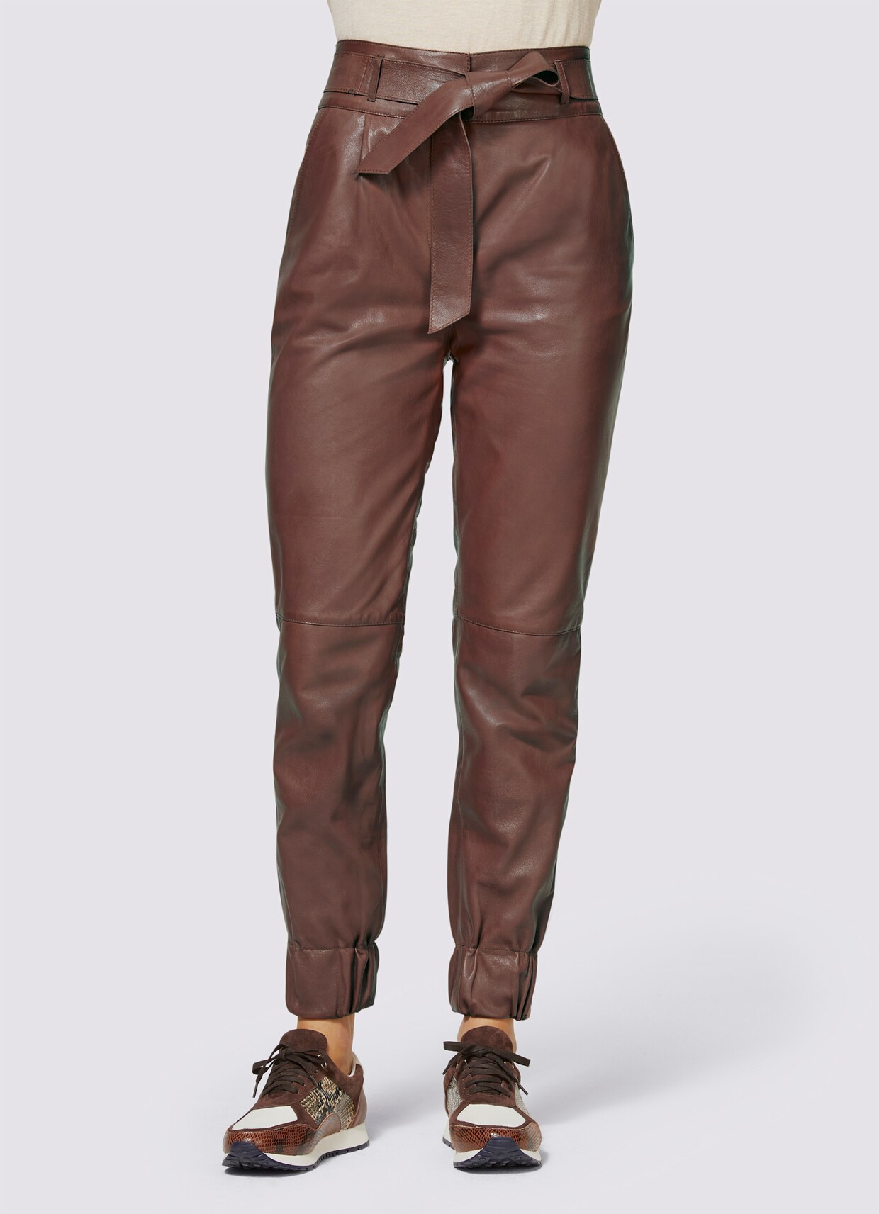 heine Lederhose - rotbraun