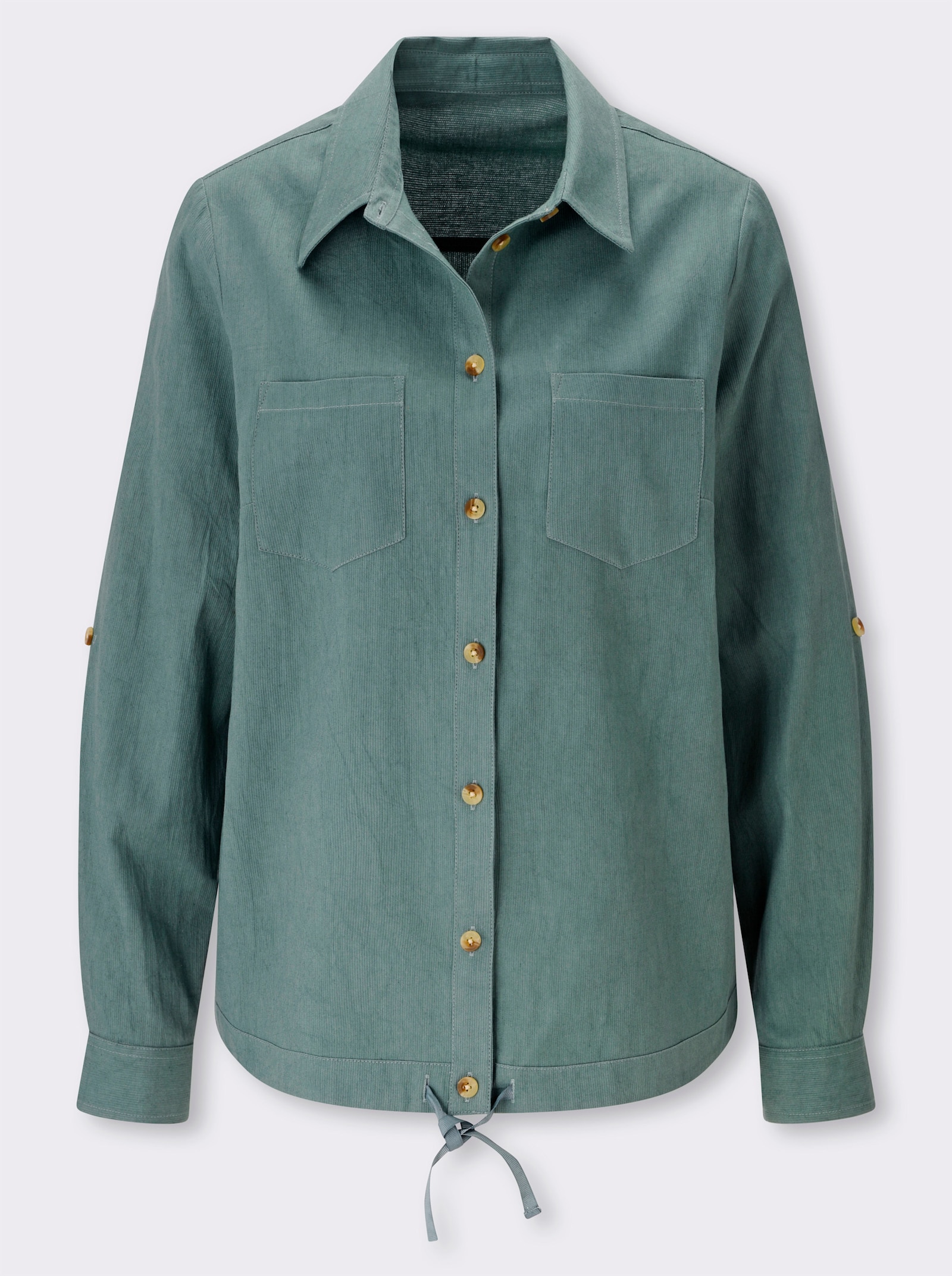Hemdbluse in Cord-Qualität - jade