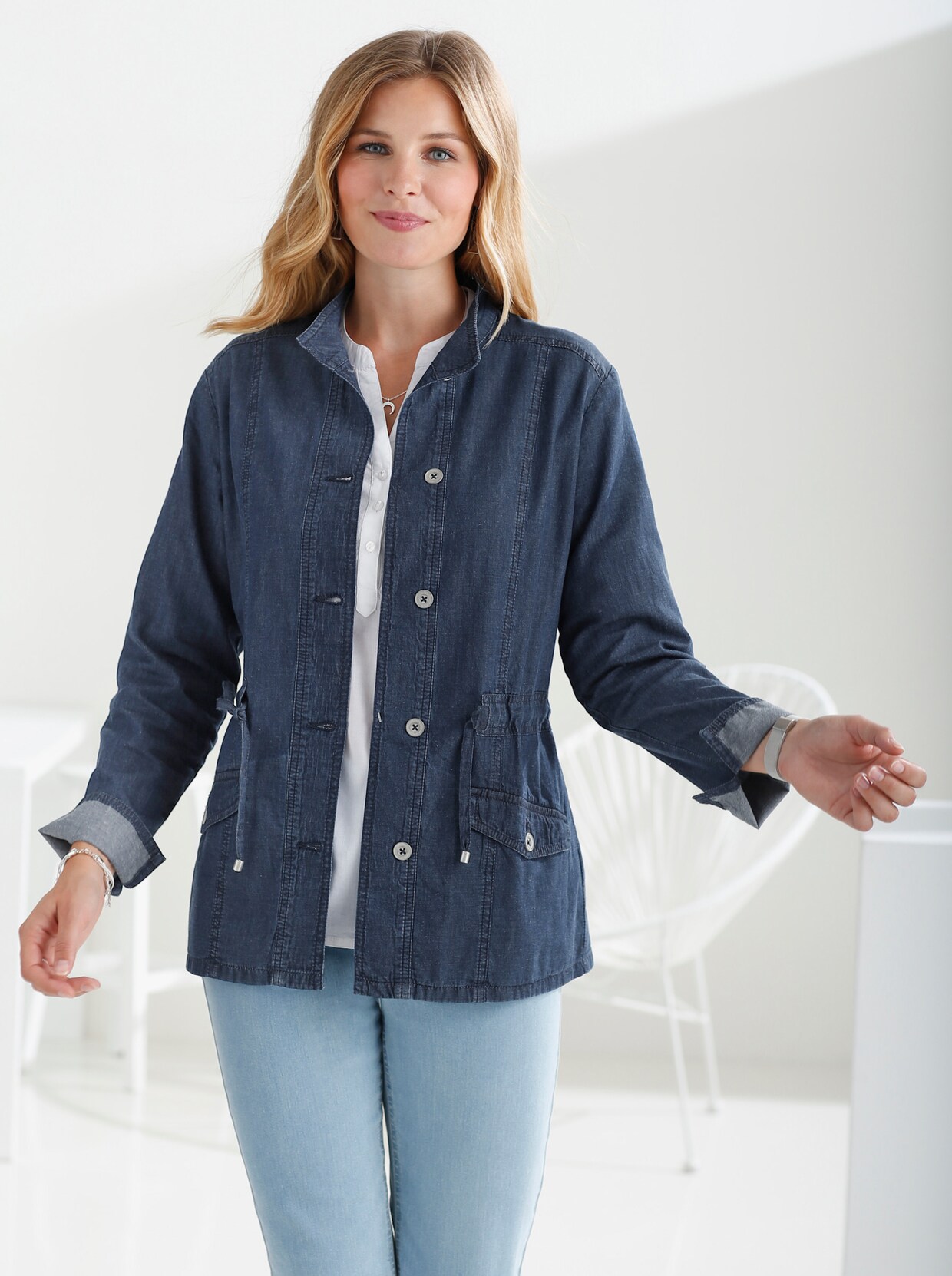 Jeansjacke - blue-stone-washed