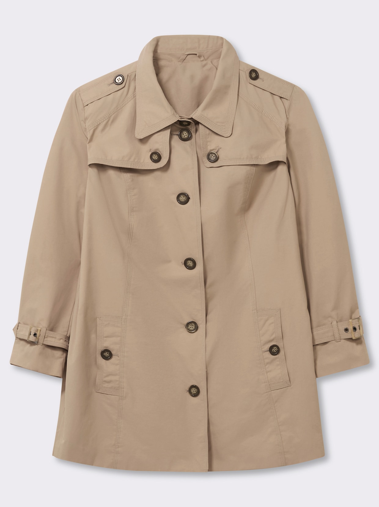 Kurzmantel in Trenchcoat-Optik - sand