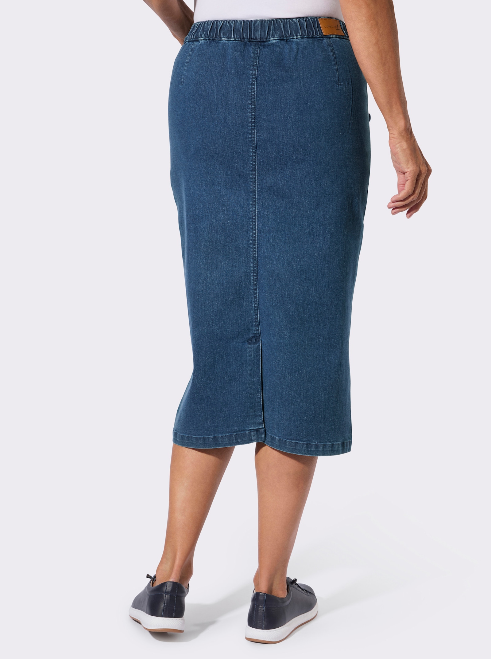 Jeansrock mit Biesenverzierung - blue-stone-washed