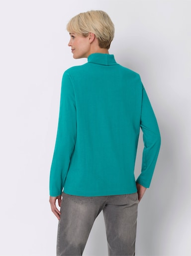 Rollkragenshirt mit langen Ärmeln - smaragdgrün