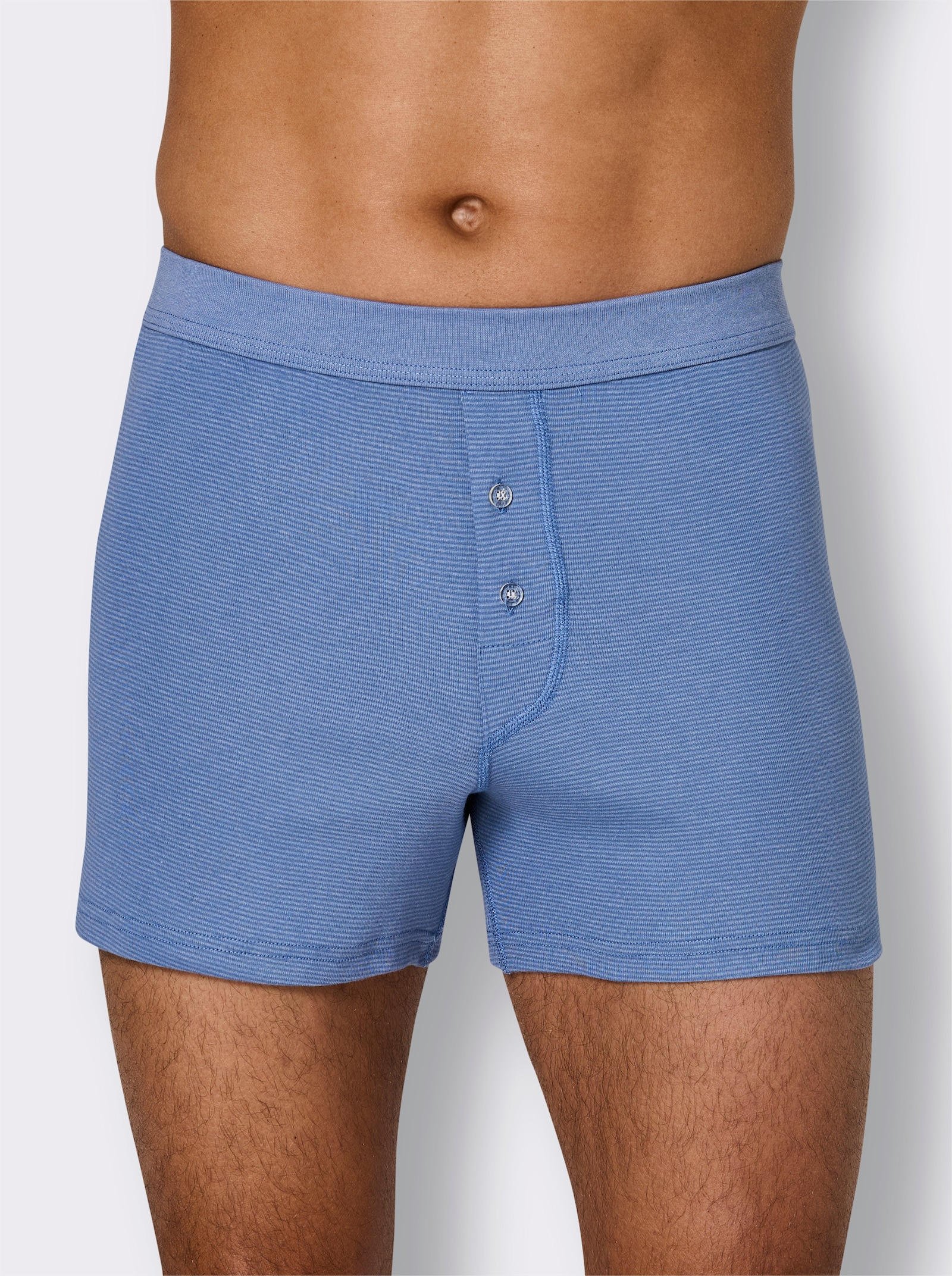 wäschepur men Boxershorts - hellblau-geringelt