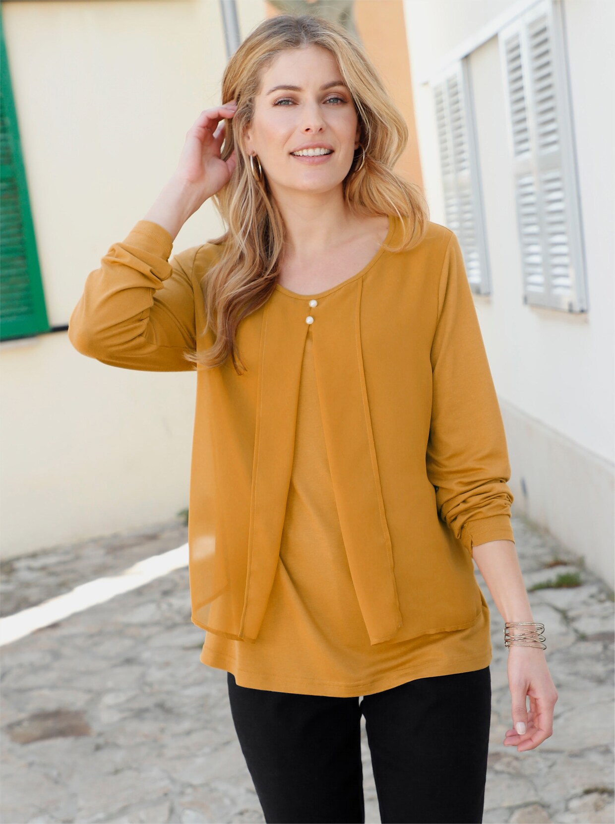 T-shirt à manches longues - jaune curry