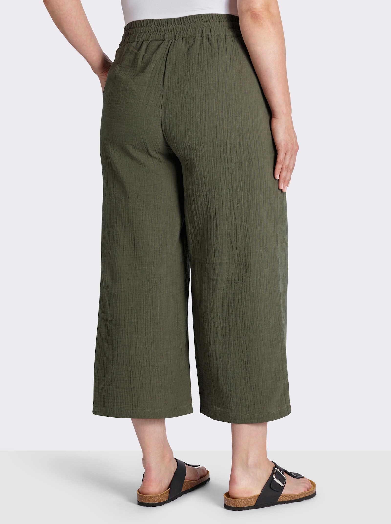 Culotte in Struktur-Qualität - khaki