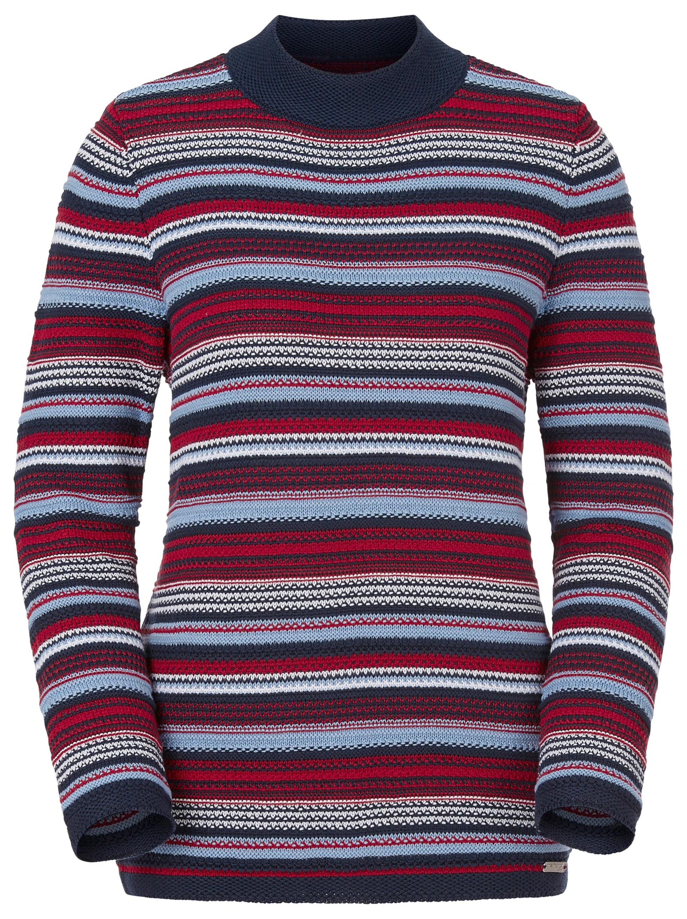 Collection L Pullover - marine-rot-gestreift