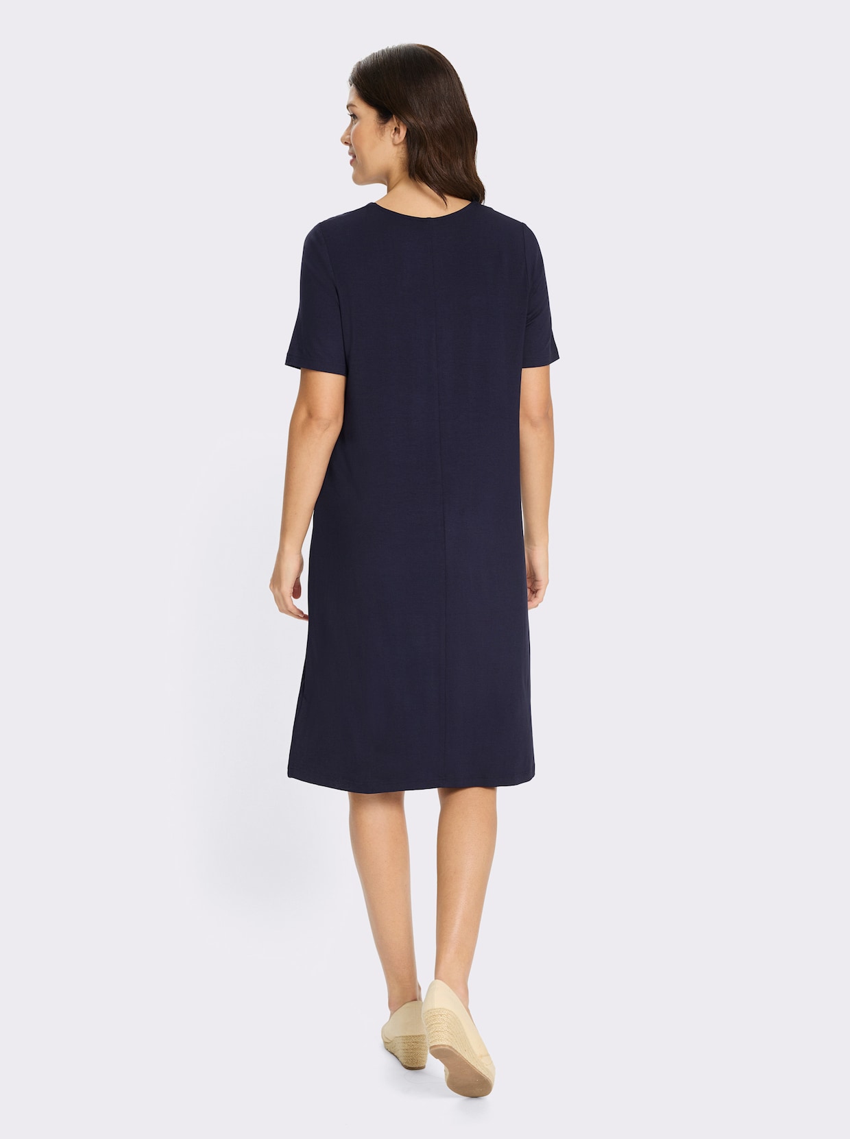 Jerseykleid mit Biesenverzierung - marine