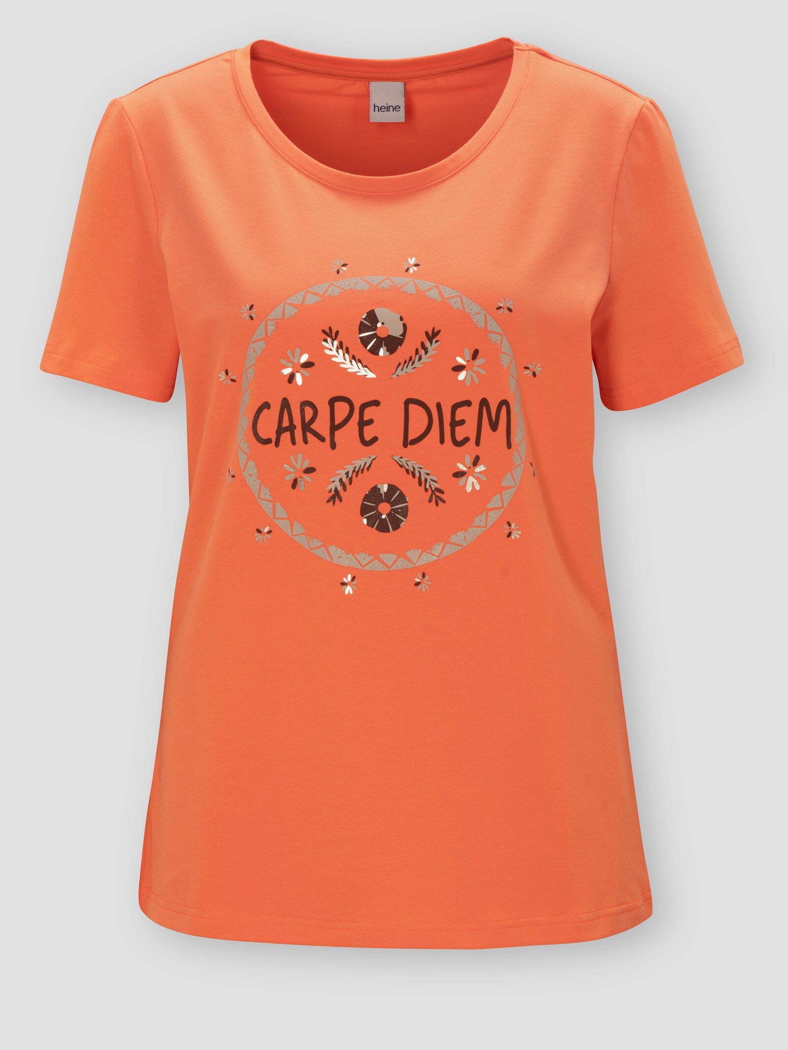 heine Kurzarmshirt mit Schriftzug - orange