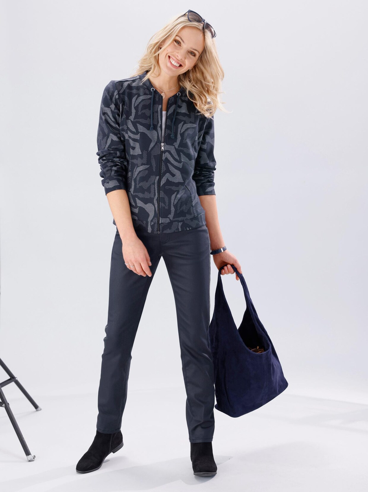 Blouson - marine-ecru-gemustert