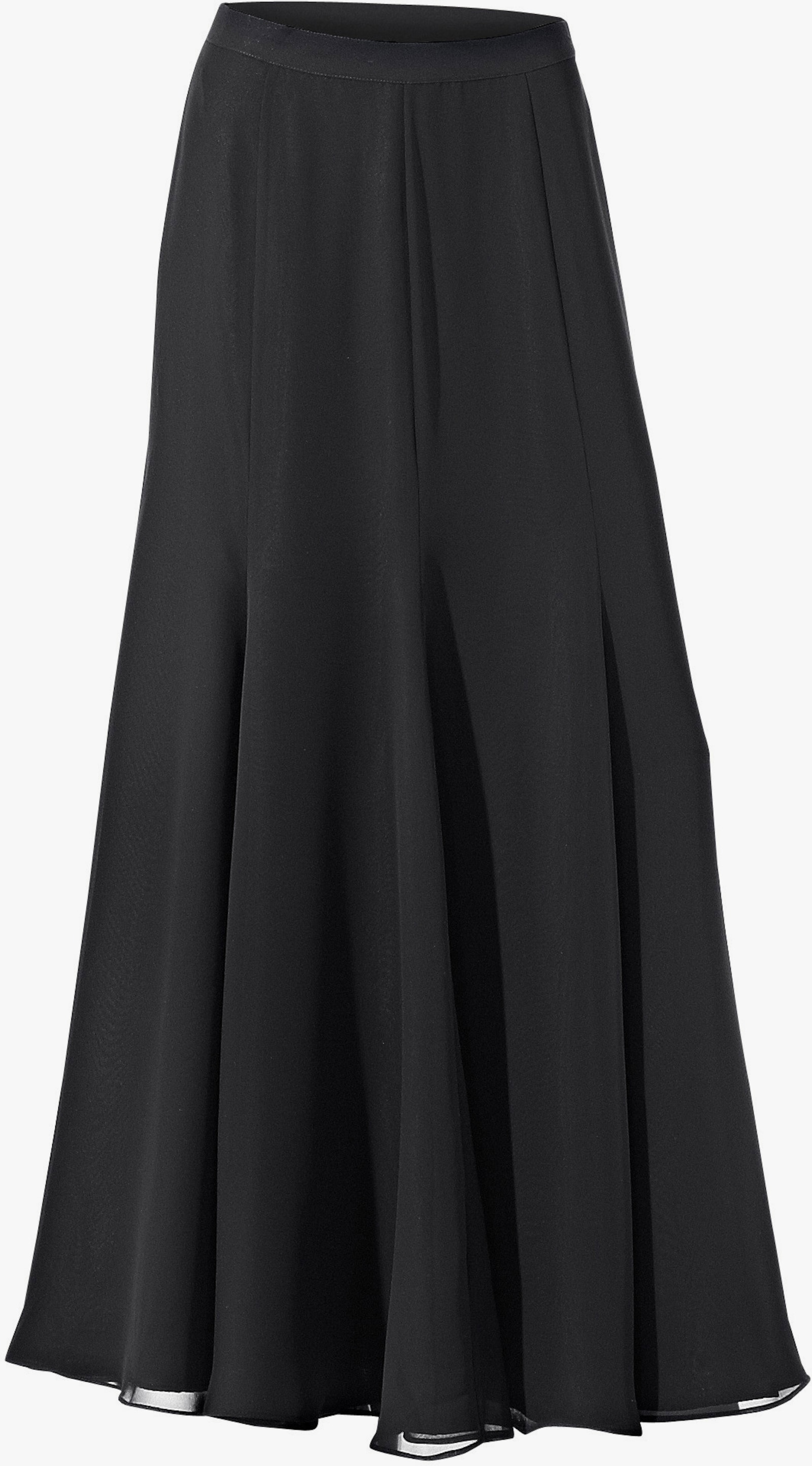 heine Godetrock aus transparentem Chiffon - schwarz