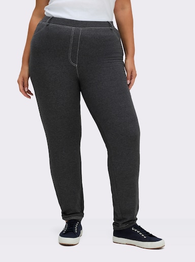 Hose innen wärmend angeraut - schwarz-meliert