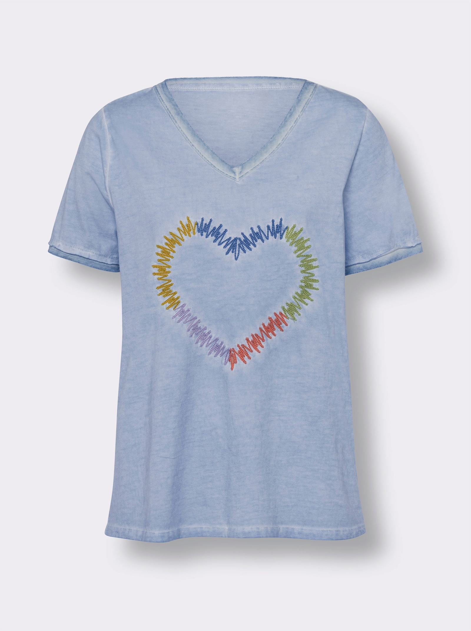 heine T-shirt avec cœur brodé - bleu glacier