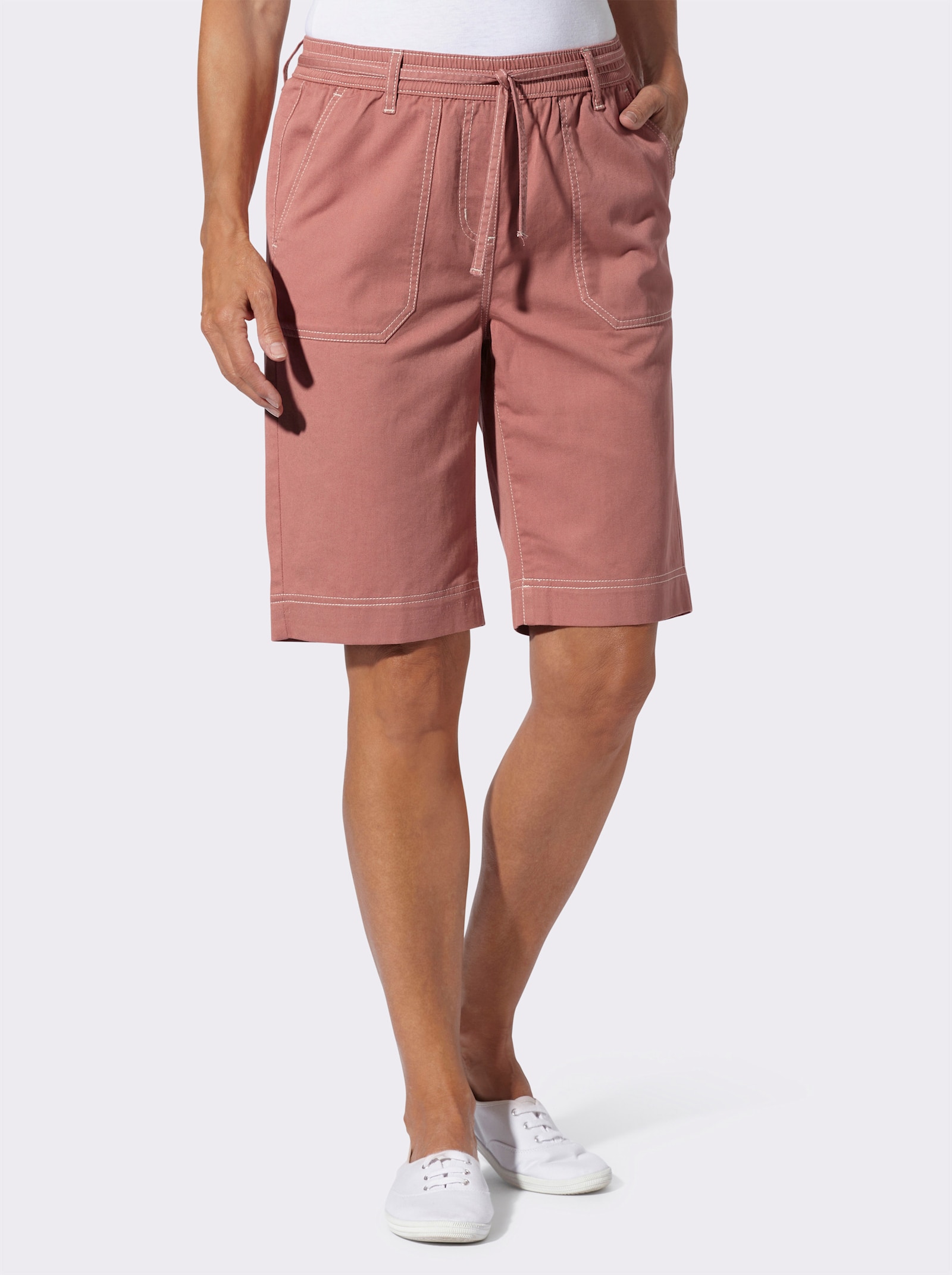 Bermudas mit Bindegürtel - rosenholz