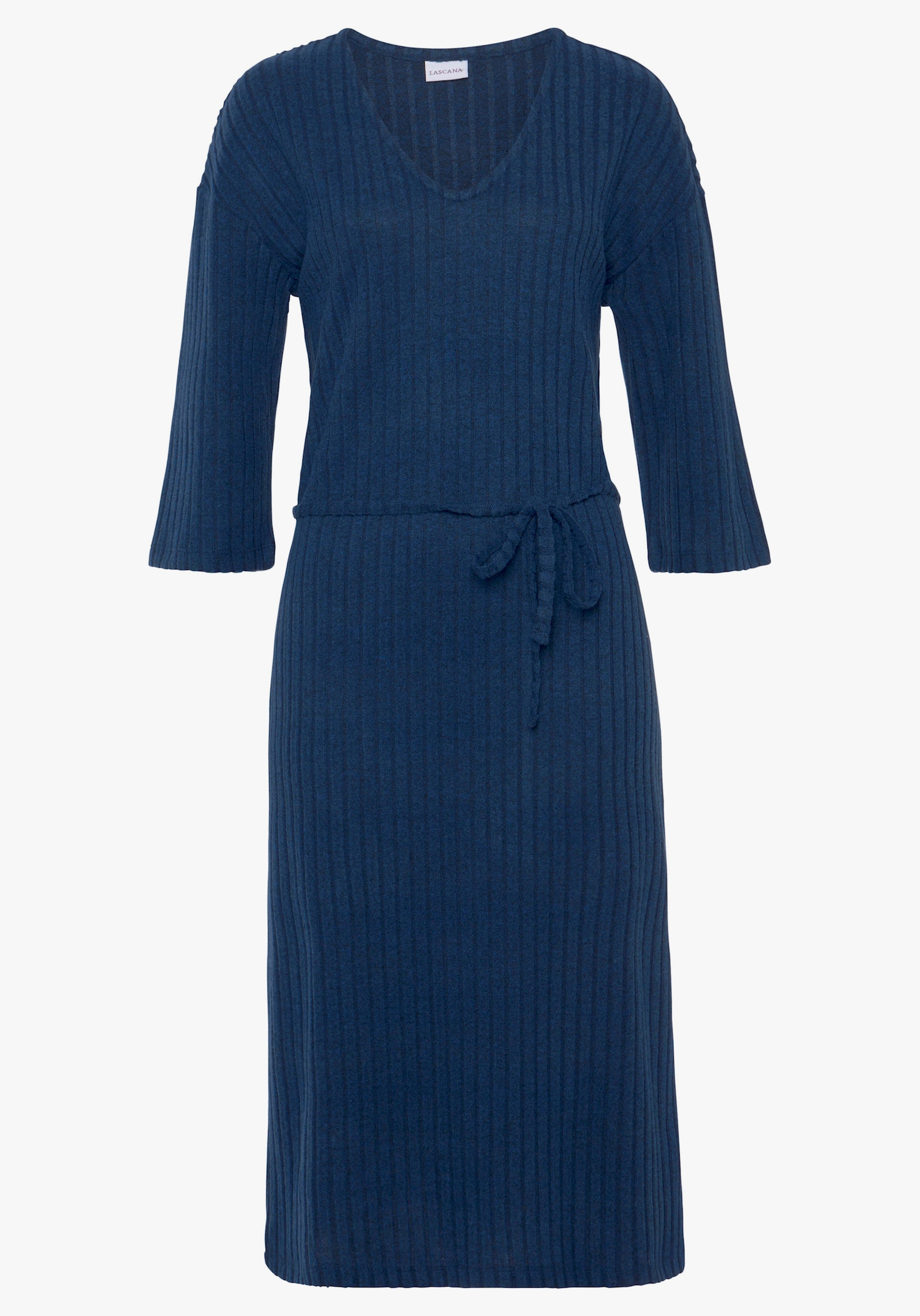 LASCANA Strickkleid - blau-melange