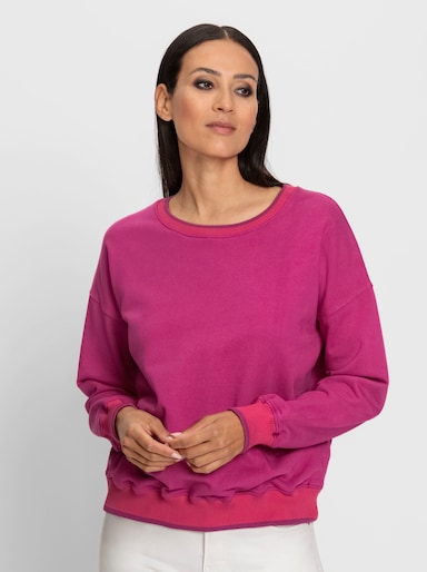 heine Sweatshirt mit Kontraststreifen - fuchsia