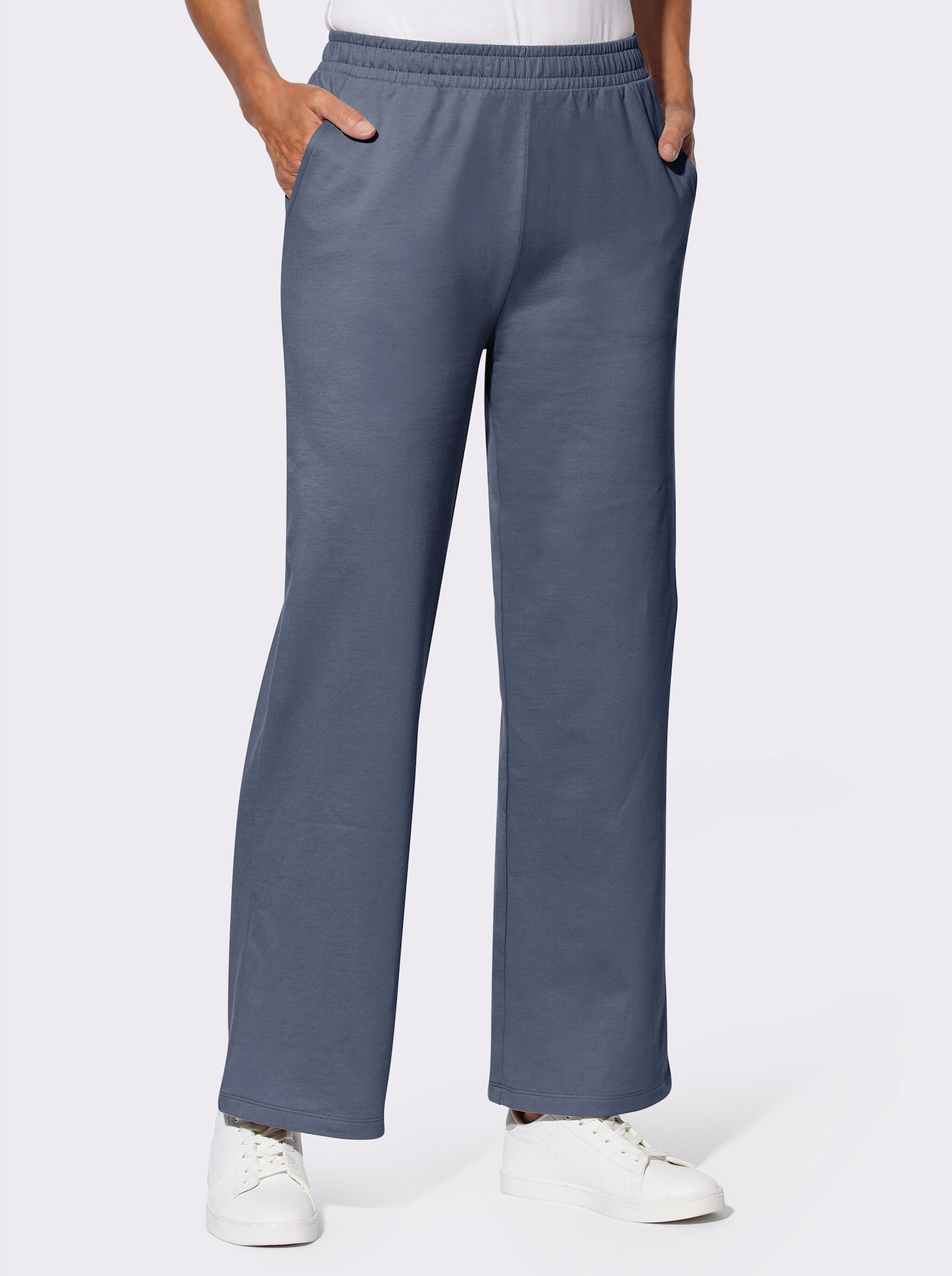 Kalhoty pro volný čas z teplákoviny - kouřová modrá