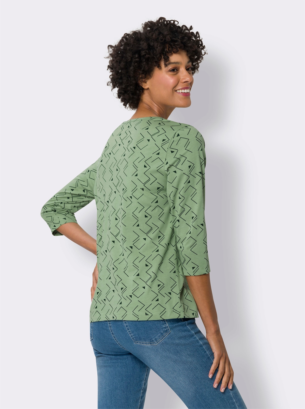 Shirt met 3/4-mouw - eucalyptus/mos