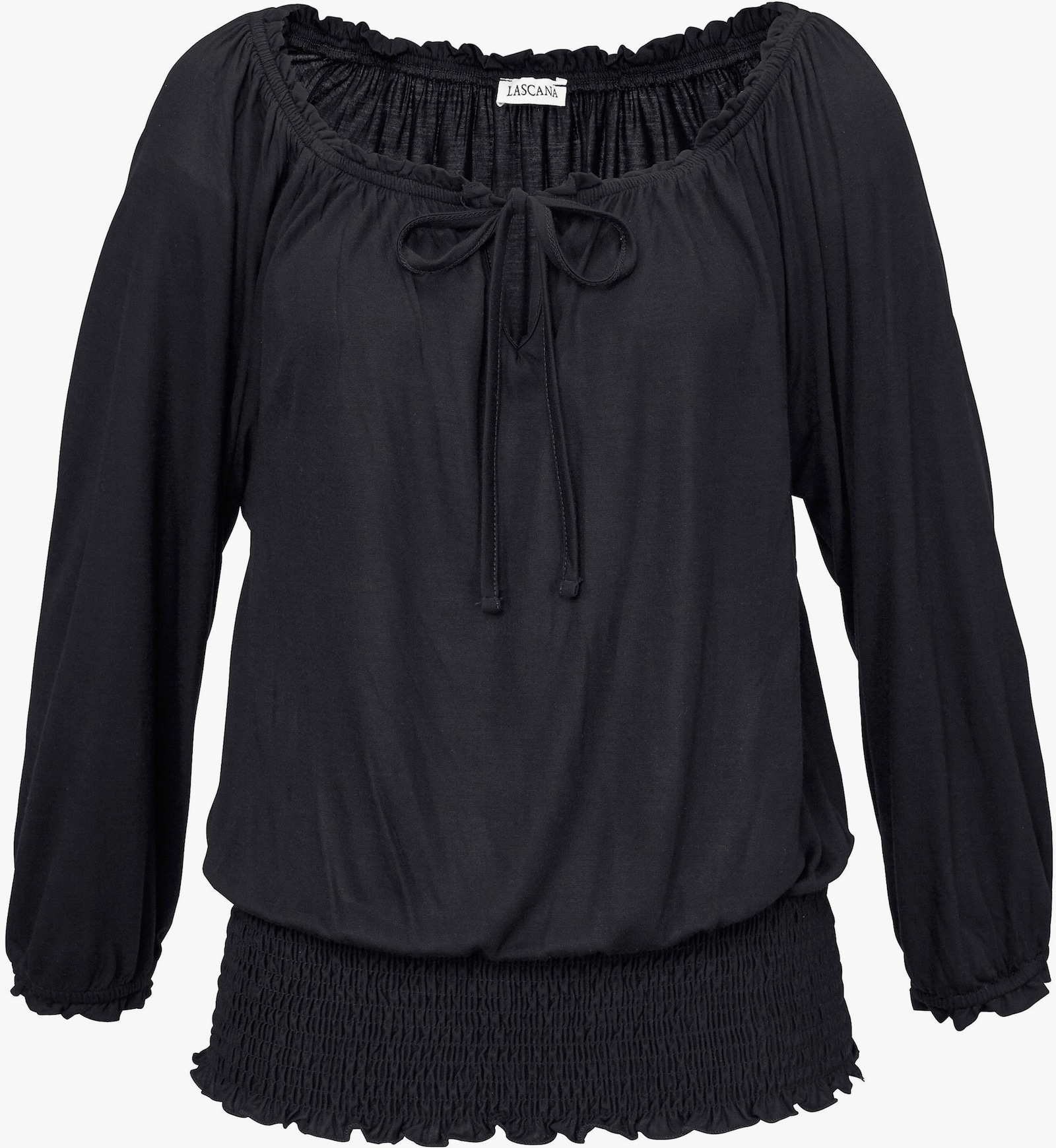 LASCANA Carmenshirt - schwarz