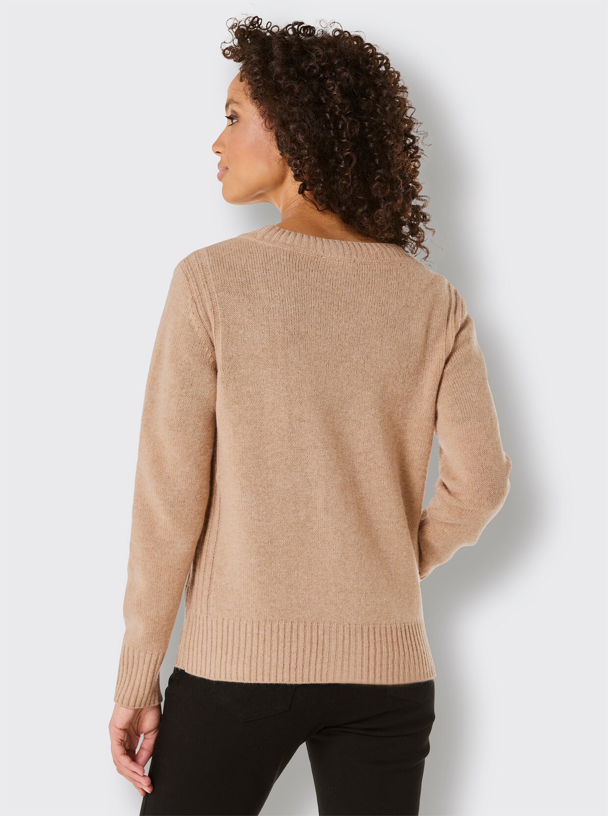 CREATION L PREMIUM Strickjacke - camel-meliert