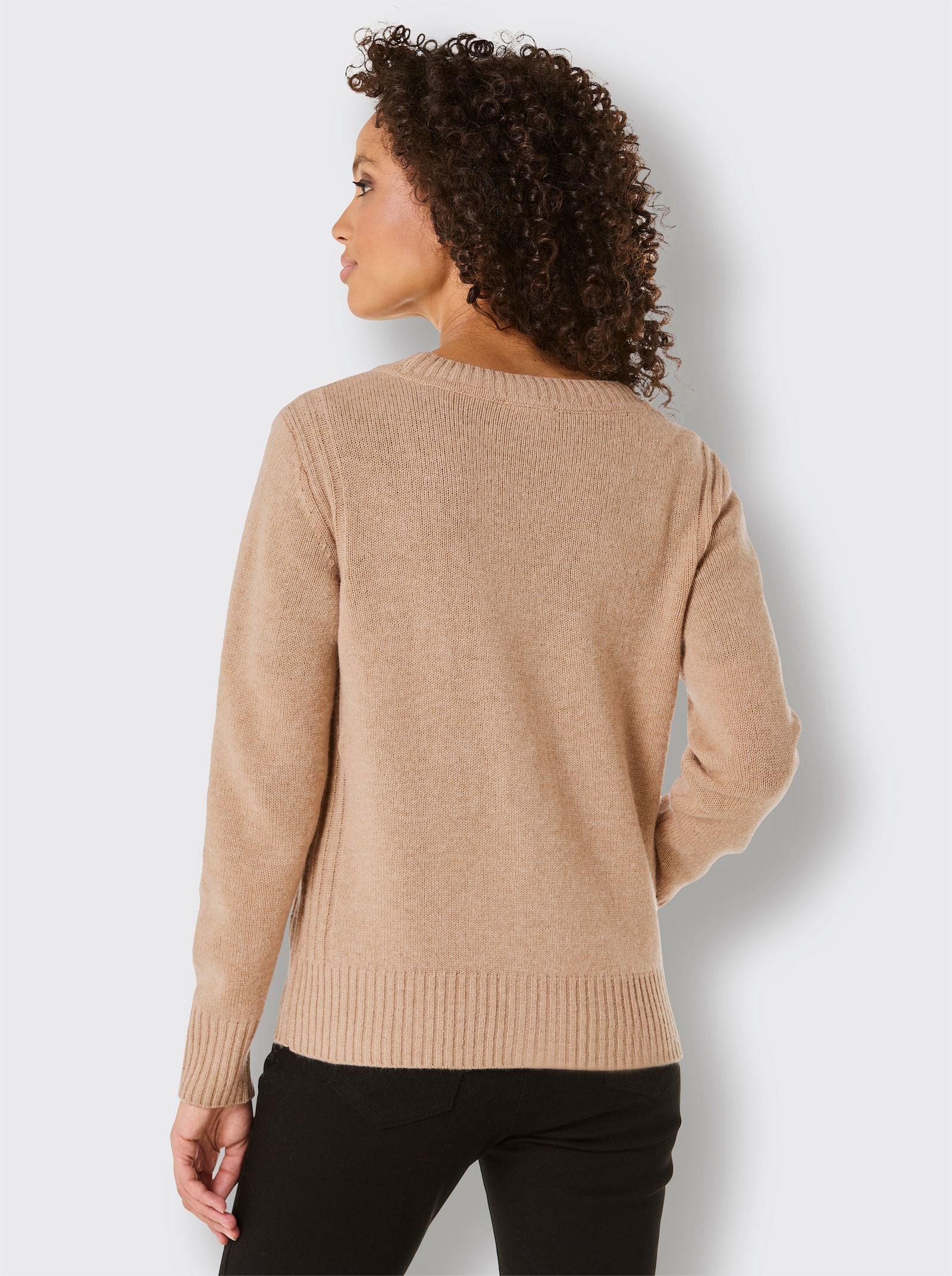 CREATION L PREMIUM Vest met logoknopen - camel gemêleerd