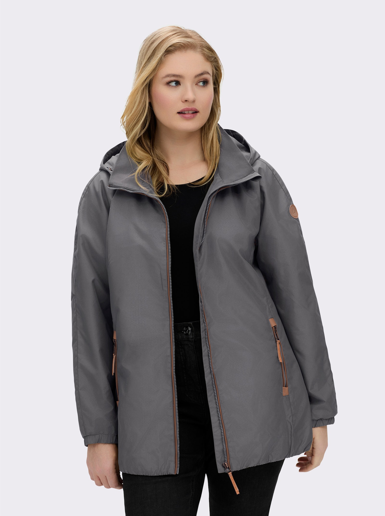 Übergangsjacke in Microfaser-Qualität - anthrazit