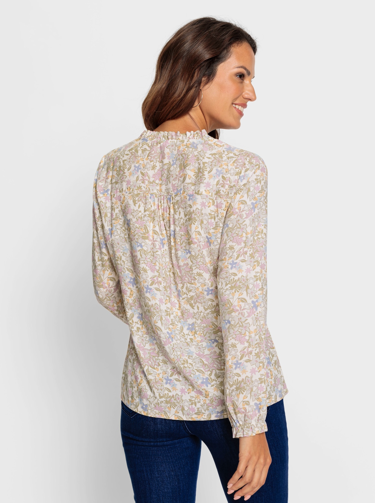 Blouse met print - champagne geprint