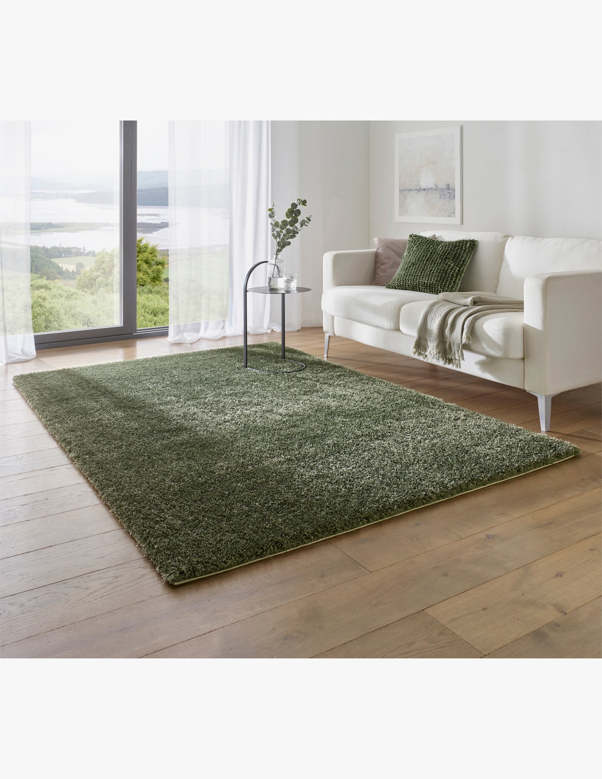 heine home Hochflorteppich - oliv