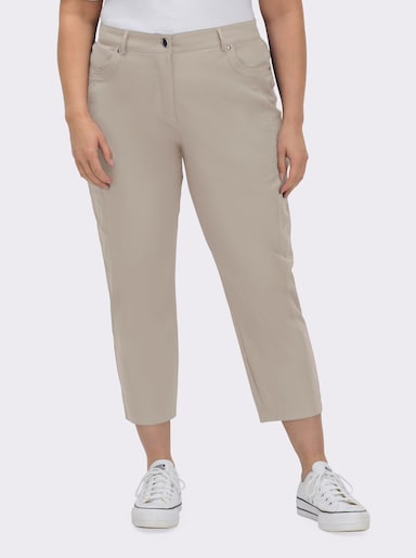 7/8-Jeans mit optisch streckenden Nähten - beige