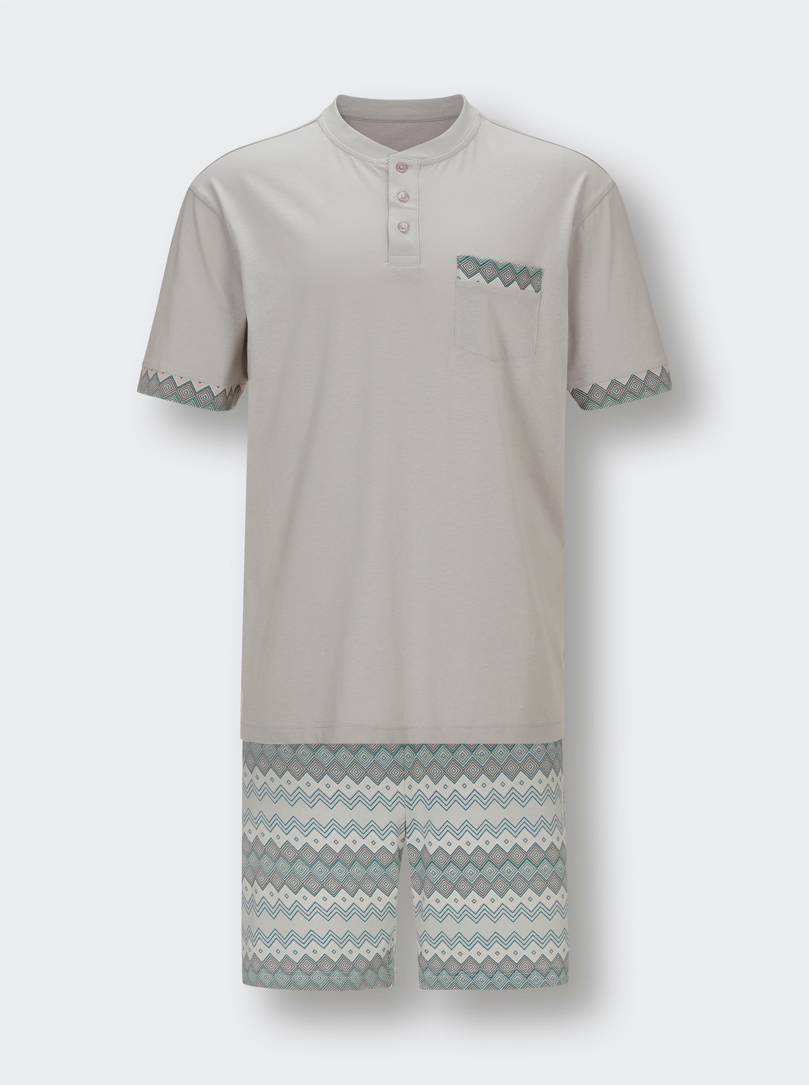 KINGsCLUB Krátké pyžamo - světlešedá