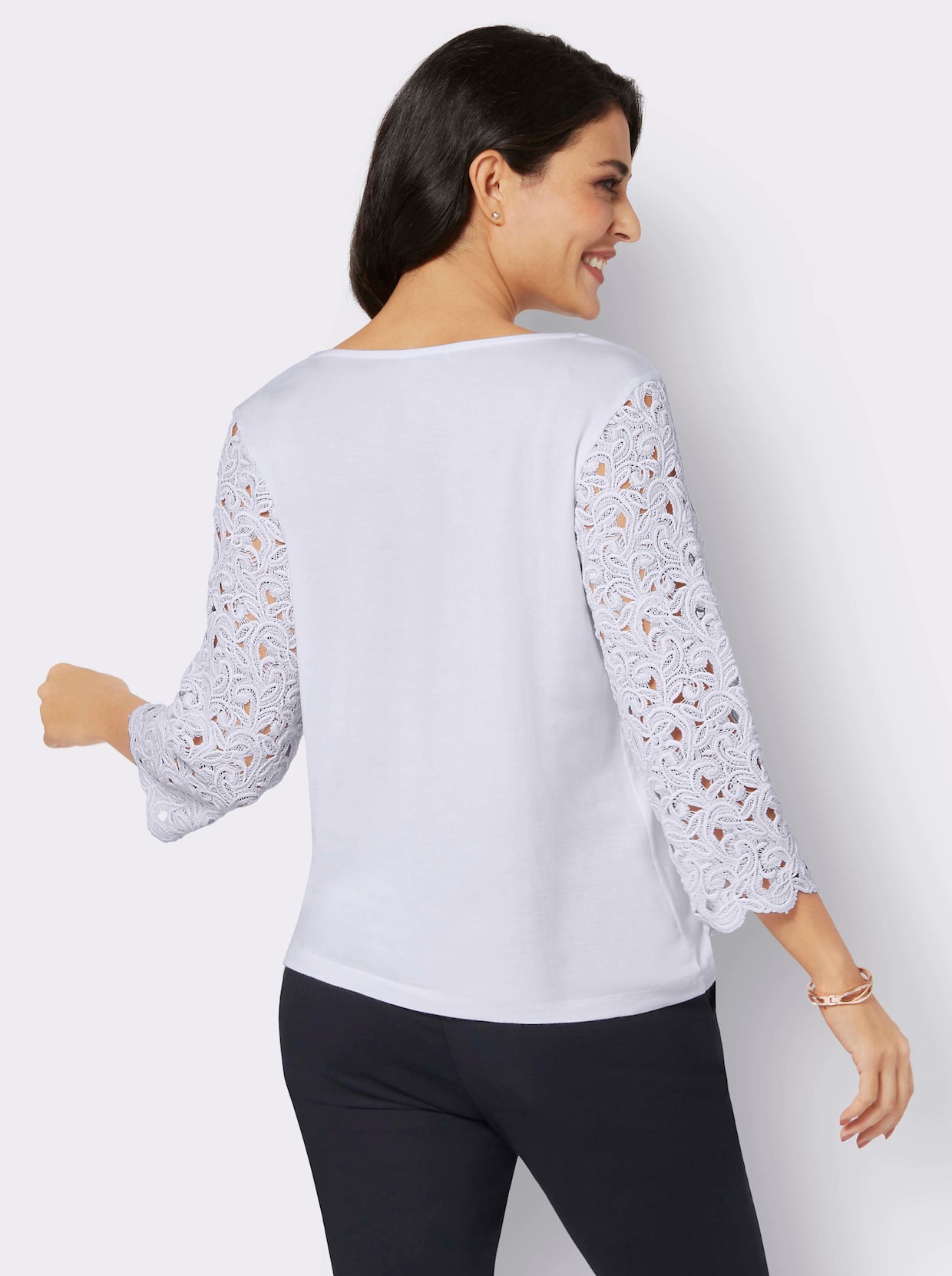 Spitzenshirt - weiß